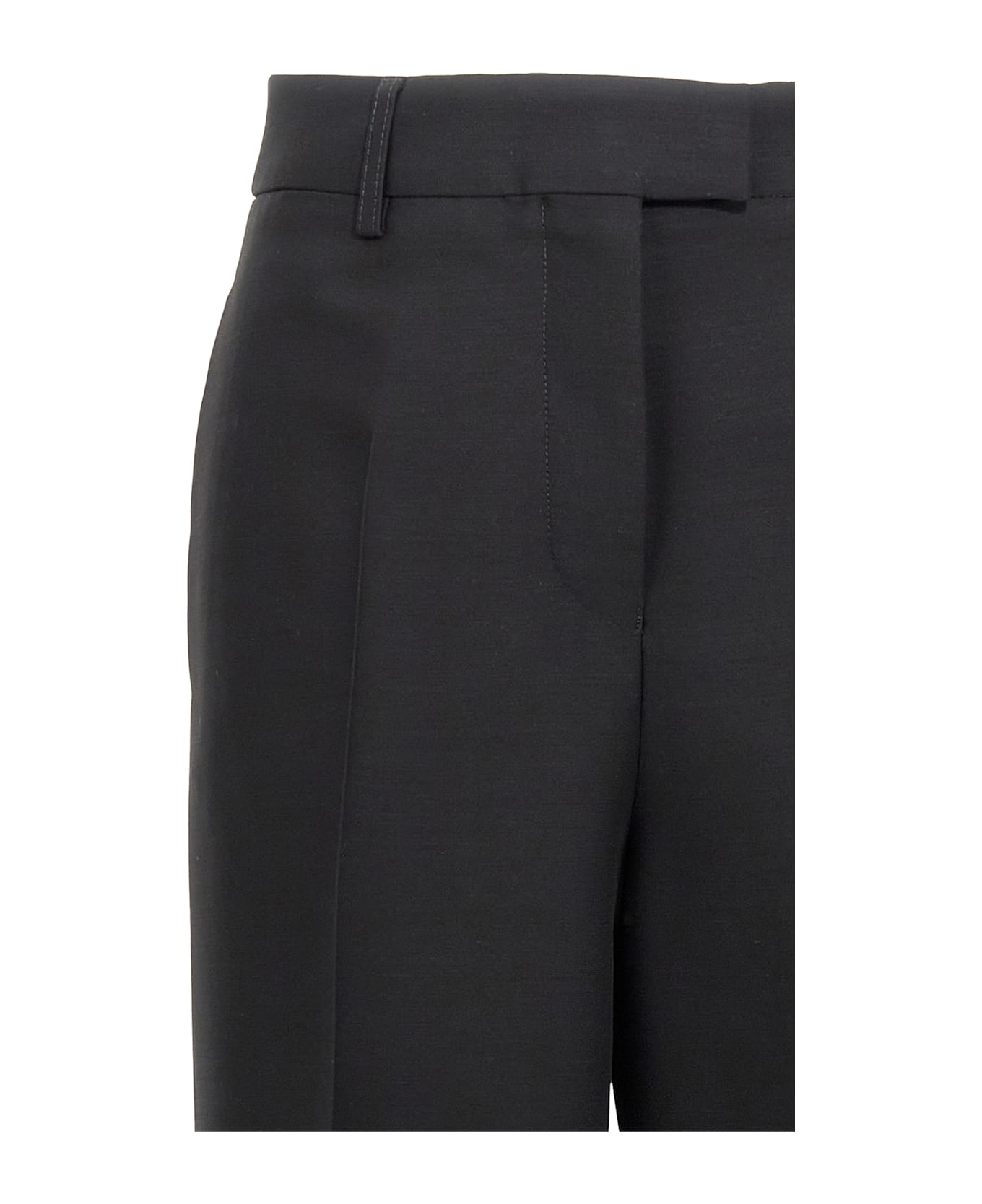 Ferragamo Stretched Pleated Trousers - Black  