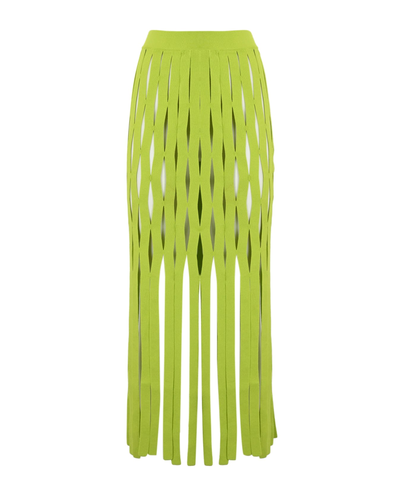 Liviana Conti Viscose Skirt With Ribbons - Cyber lime スカート