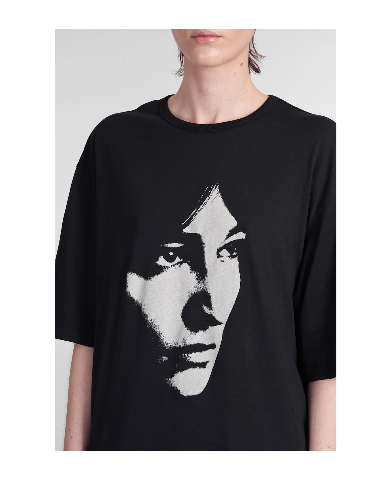 Ann Demeulemeester Aga T-shirt In Black Cotton - black