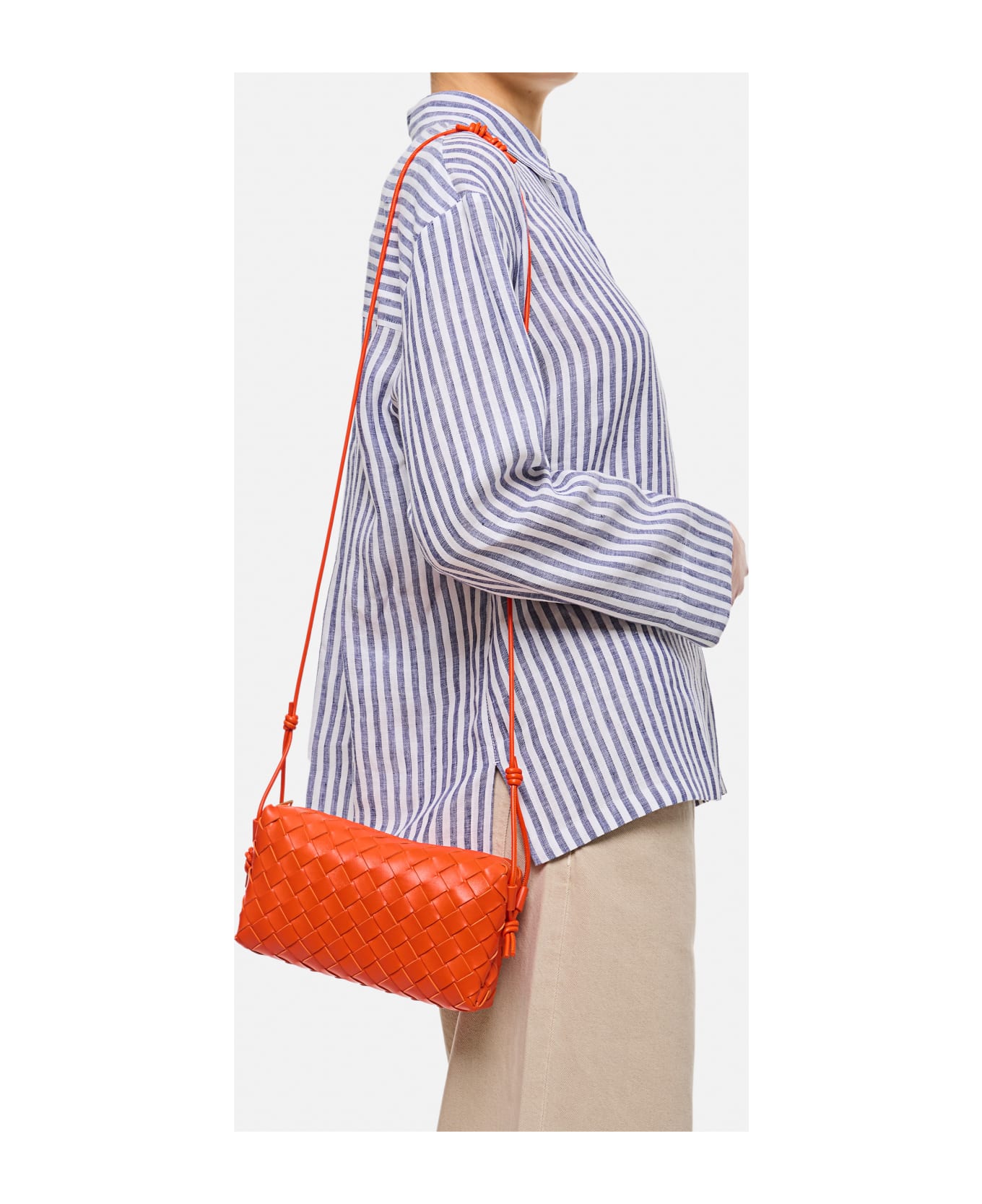 Bottega Veneta Loop Baguette Leather Shoulder Bag - Orange