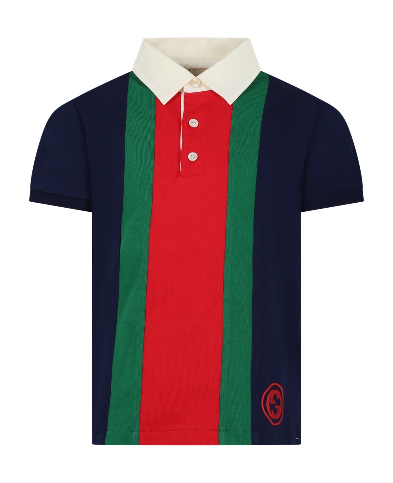 Gucci Multicolor Polo Shirt For Boy With Logo - Multicolor Tシャツ＆ポロシャツ