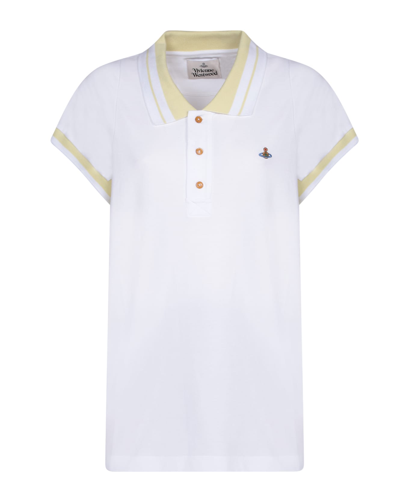 Vivienne Westwood Side Striped White Polo Shirt - White