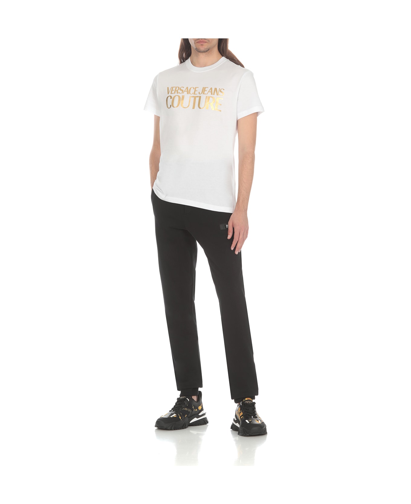 Versace Jeans Couture Trousers With Logo - Black