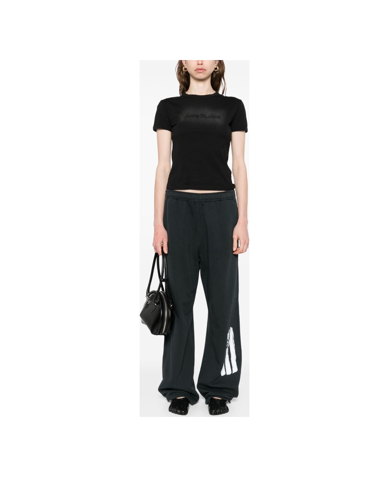 MM6 Maison Margiela Logo Cotton Sweatpants - Black