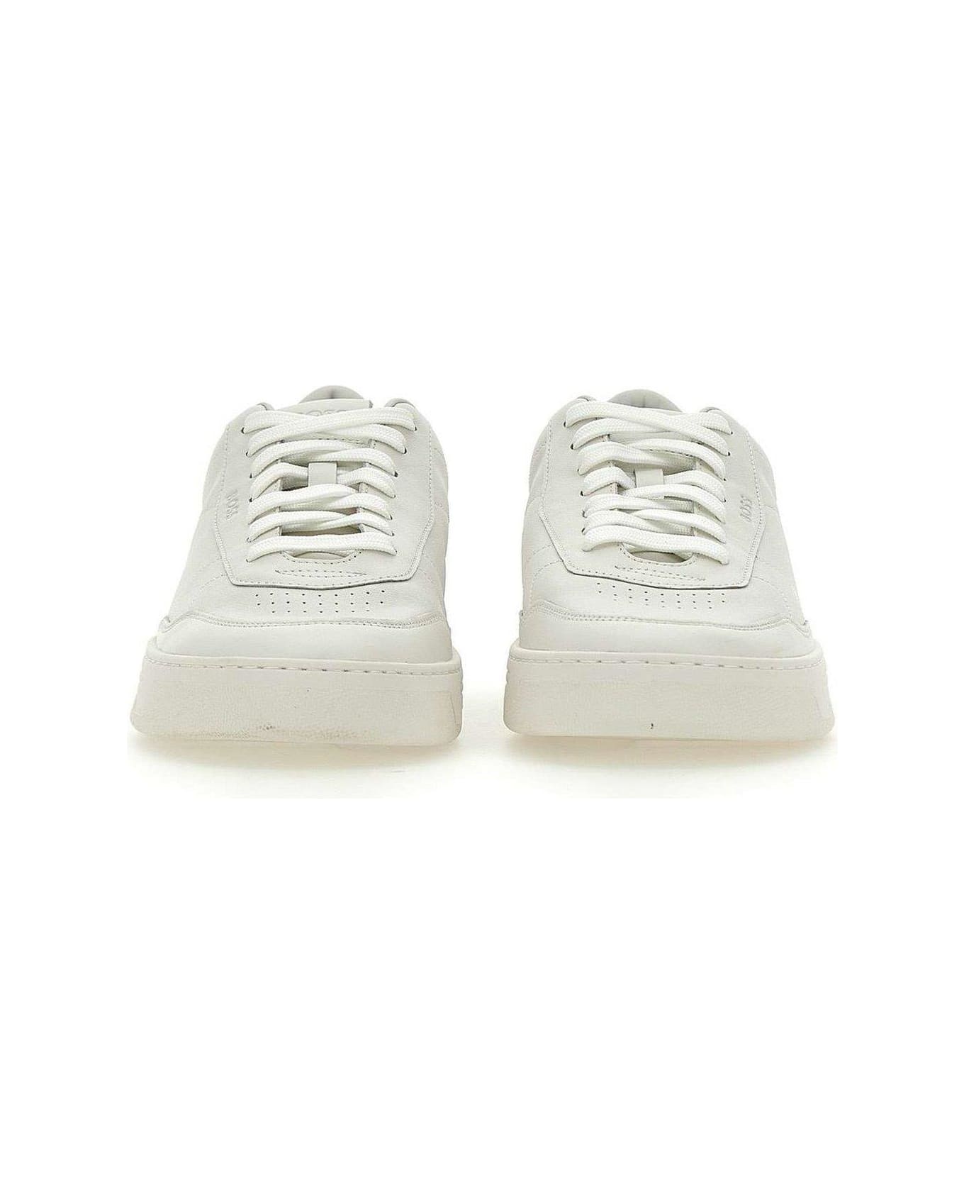 Hugo Boss Logo Debossed Lace-up Sneakers - White