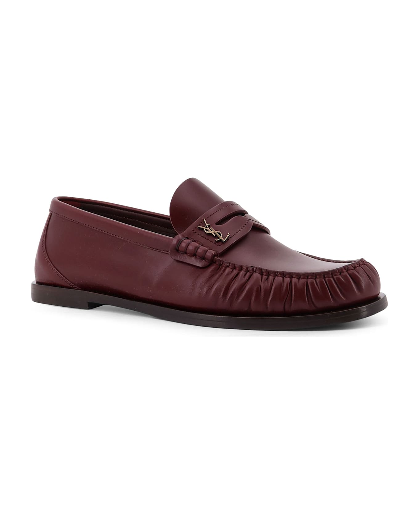 Saint Laurent Laurent 05 Moc Leather Loafers - VENDOME RED