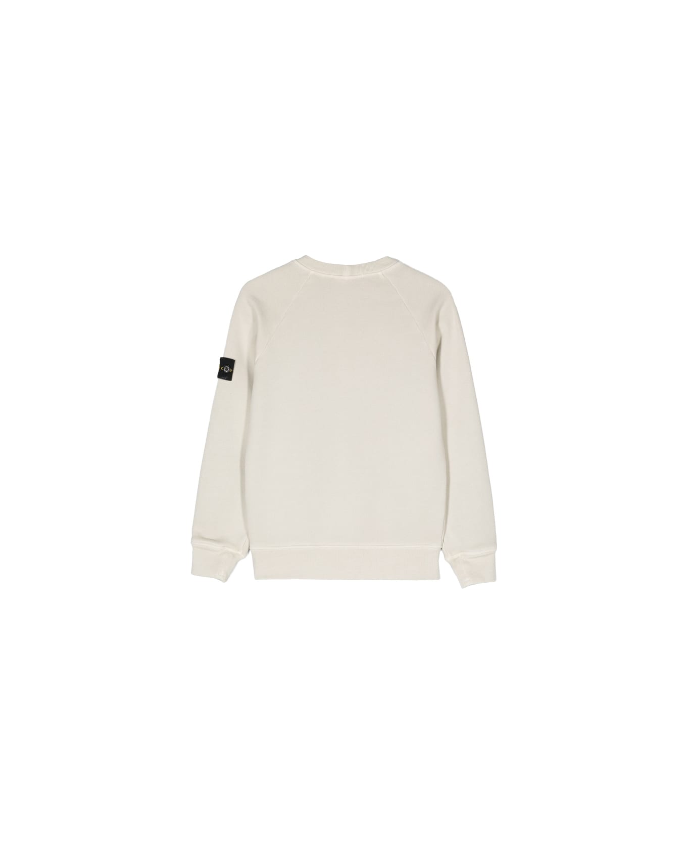 Stone Island Putty Diagonal Organic Cotton Sweatshirt With Old Effect - White