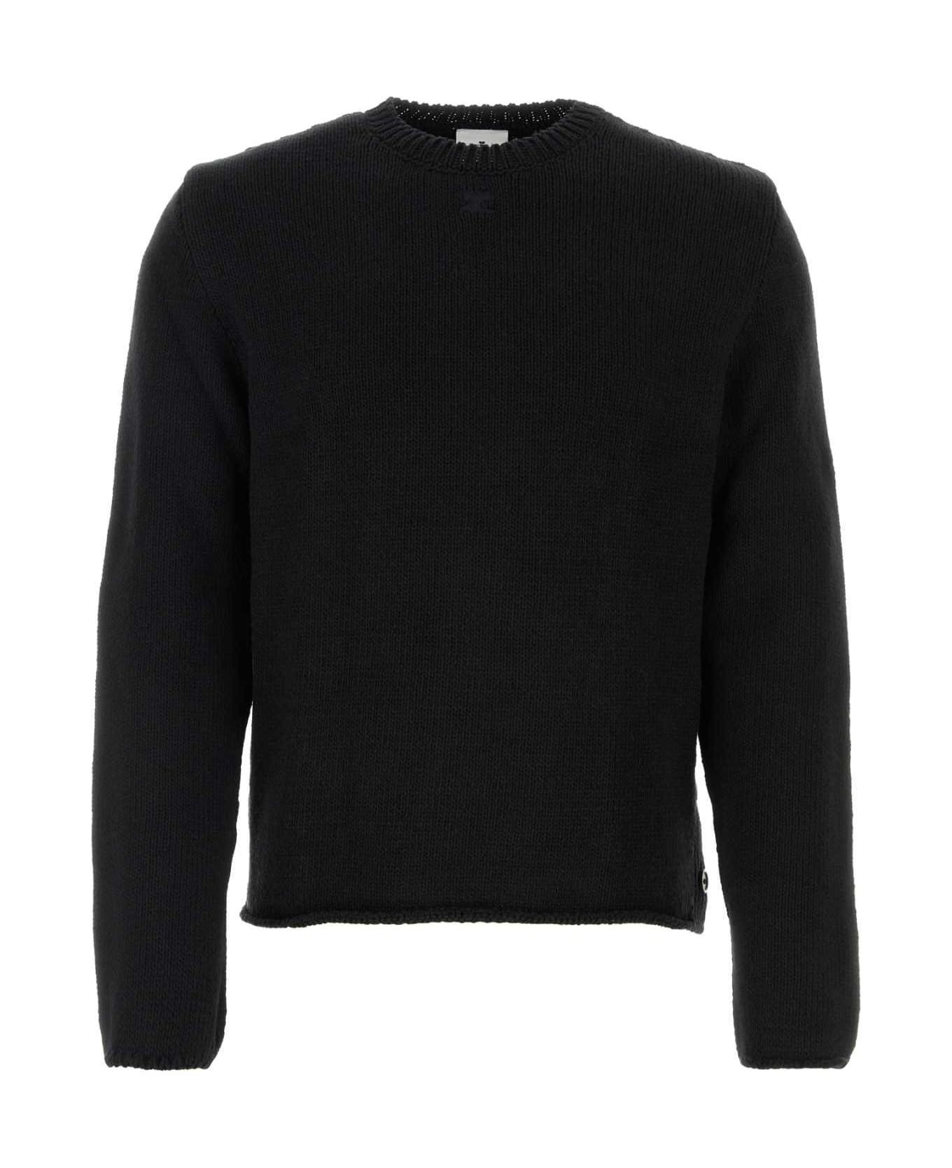 Courrèges Black Cotton Blend Sweater - Black