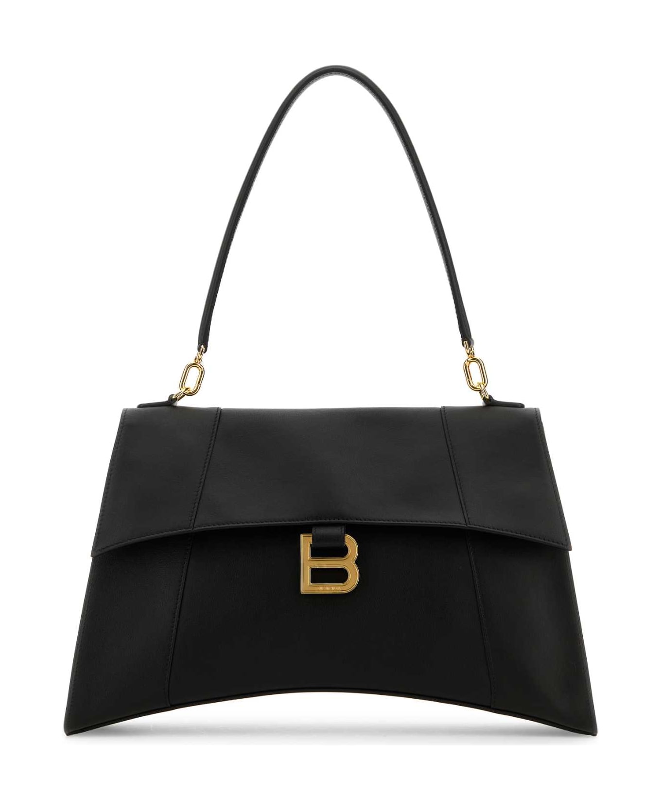 Balenciaga Black Leather Hourglass Shoulder Bag - Black