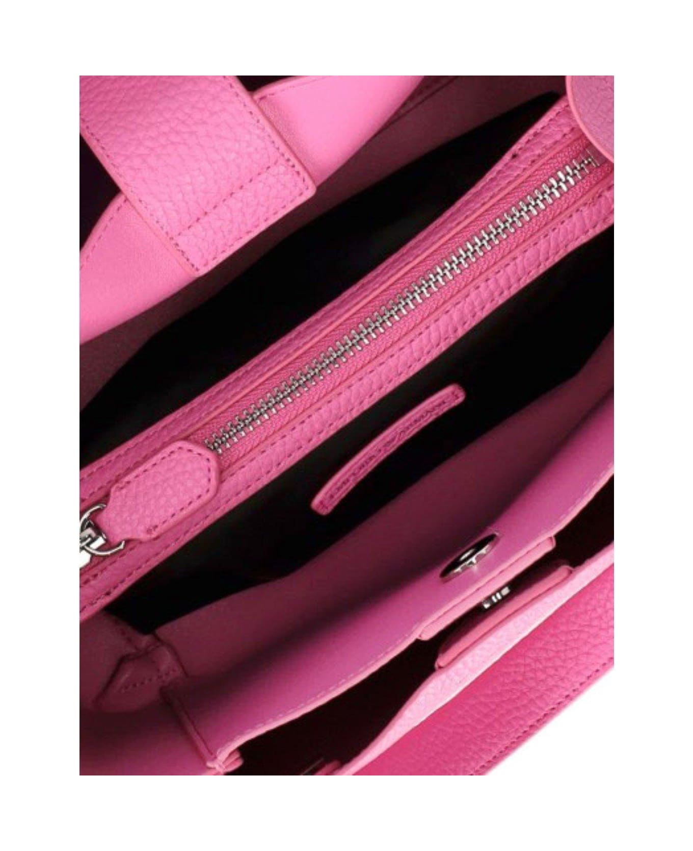 Emporio Armani Logo Printed Charm Tote Bag - Pink