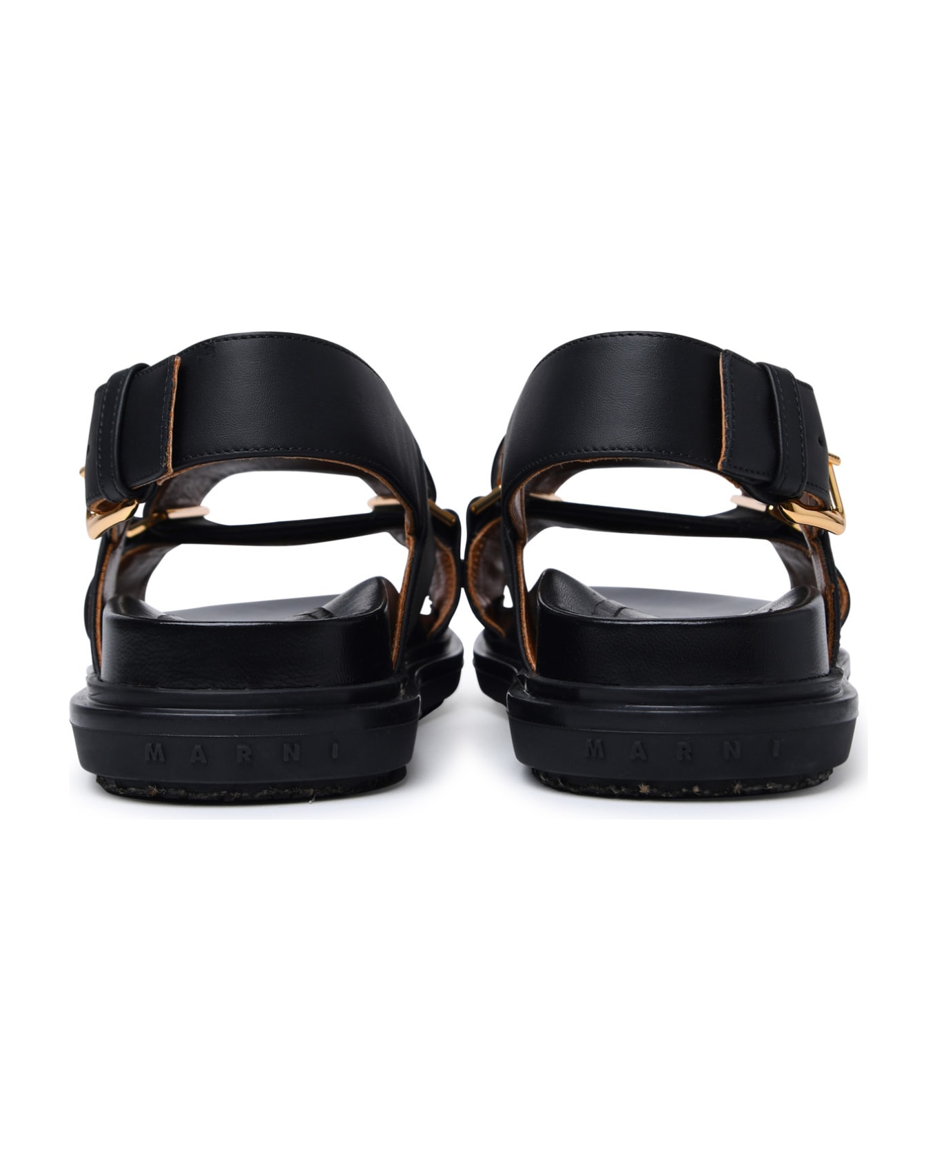 Marni 'fussbett' Black Calf Leather Sandals - Black サンダル