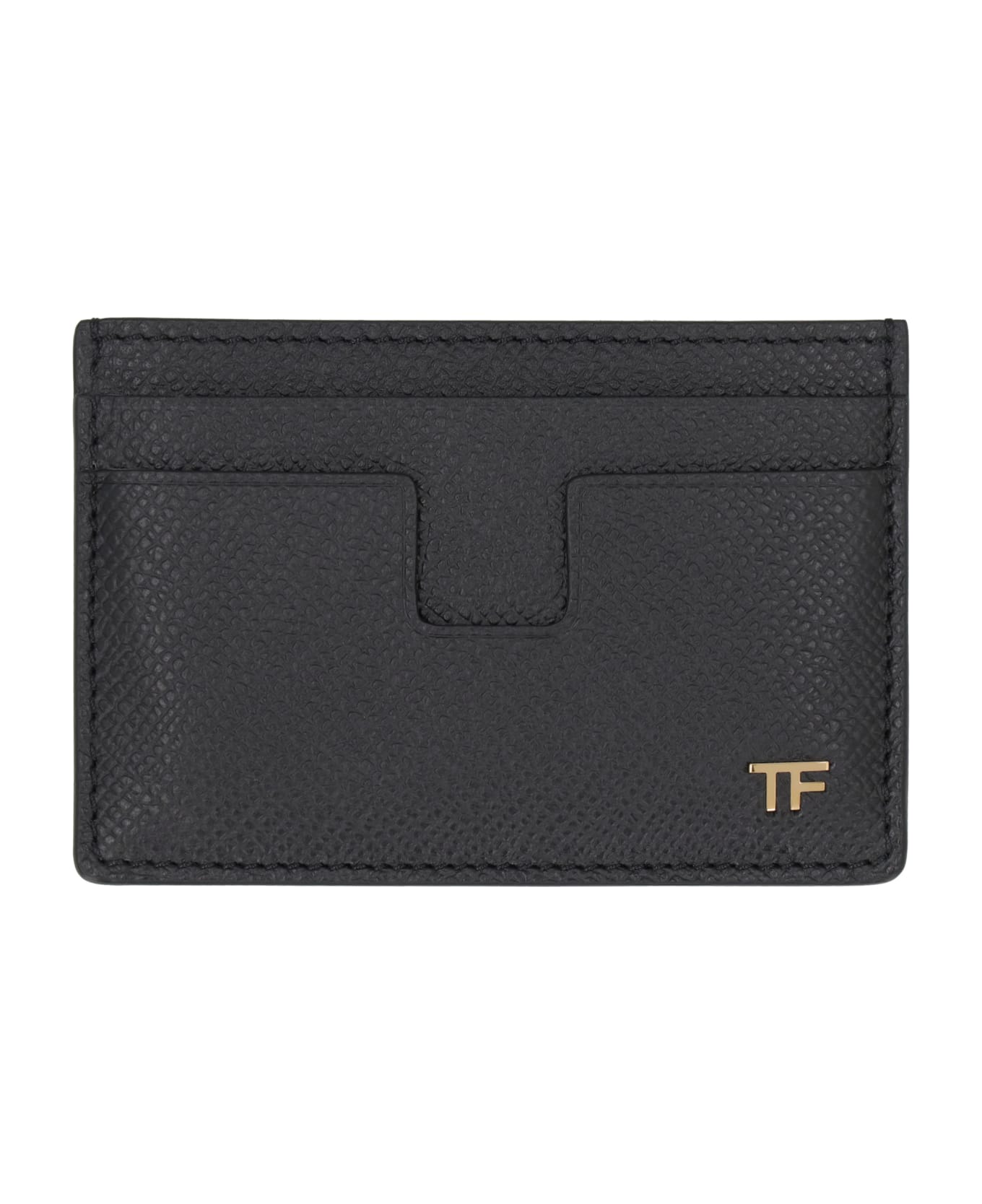 Tom Ford Logo Detail Leather Card Holder - Black