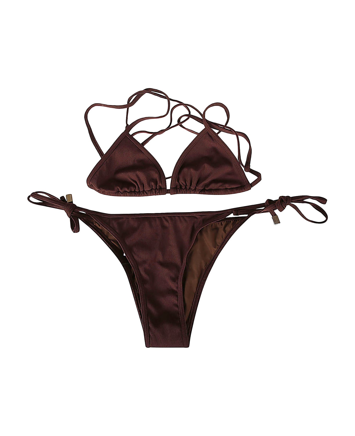 The Attico Classic Tie Bikini Set - Dark Brown ビキニ