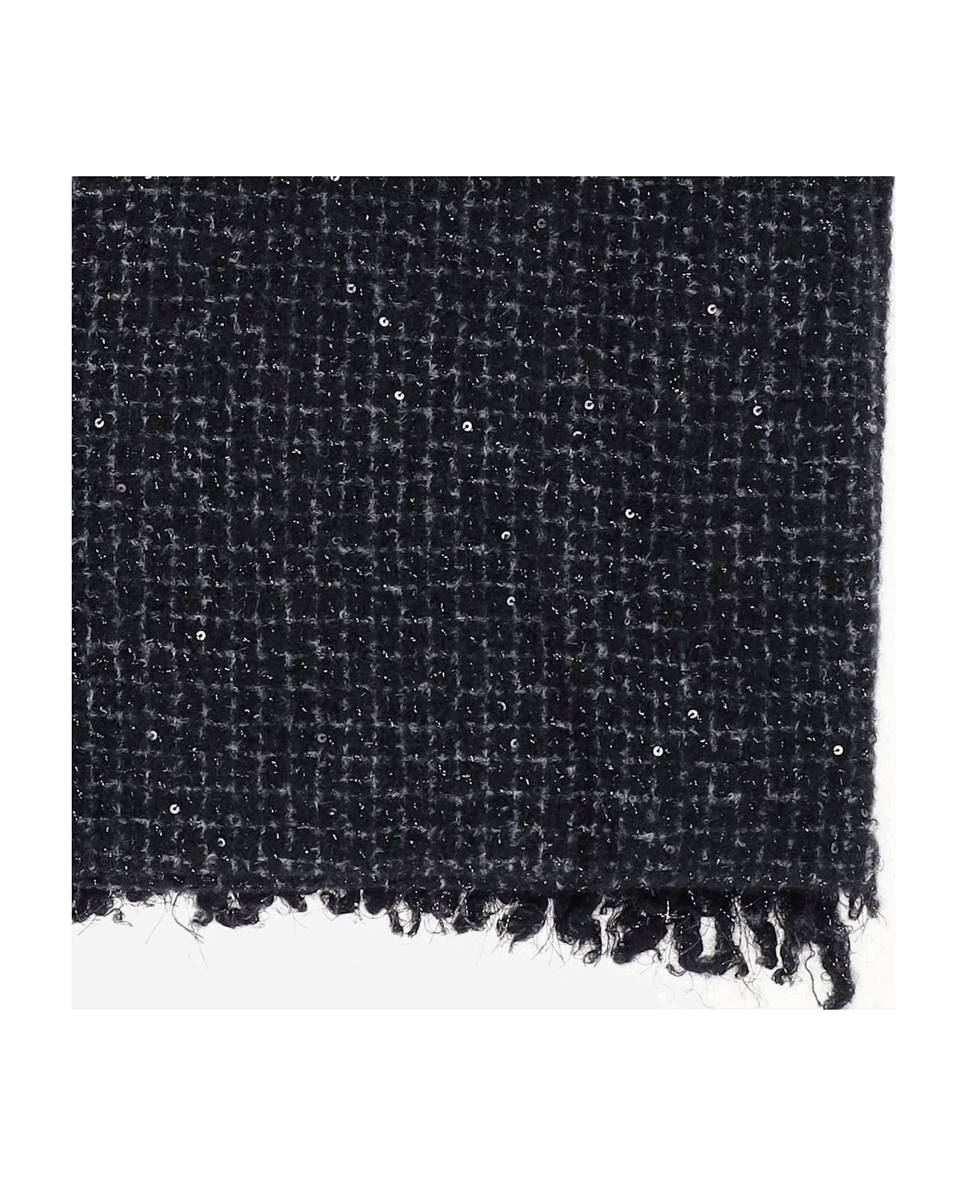 Faliero Sarti Elisa Cashmere Blend Scarf With Sequins - Black