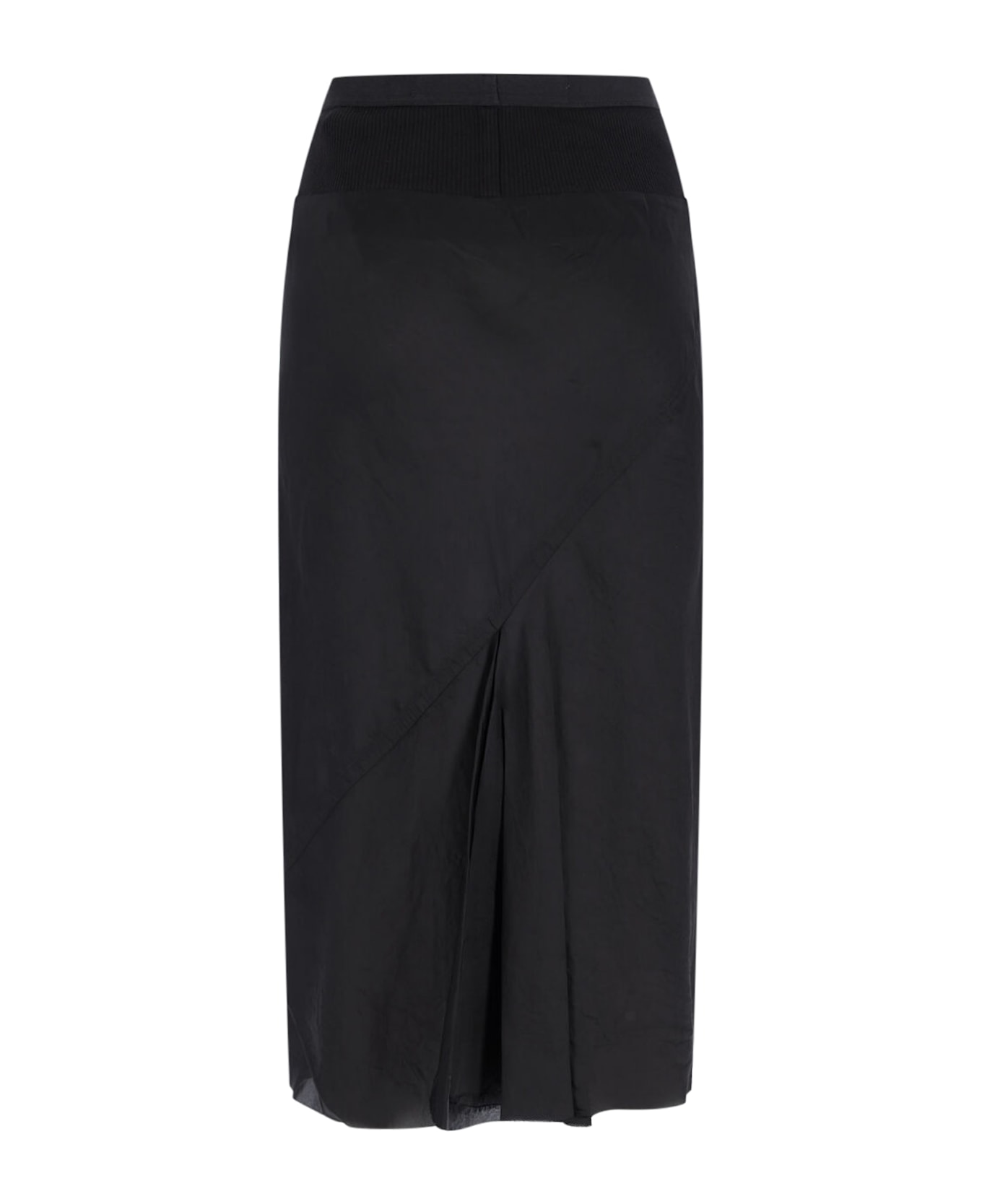 Rick Owens Cupro Midi Skirt - Black  