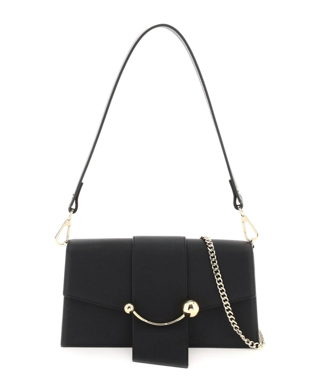 Strathberry 'mini Crescent' Leather Bag - BLACK (Black)