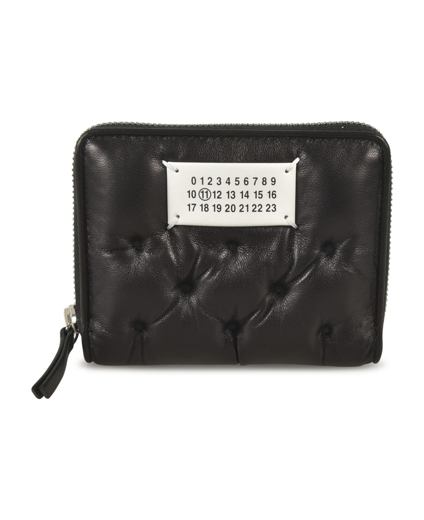 Maison Margiela Numbers-motif Zipped Padded Wallet - BLACK