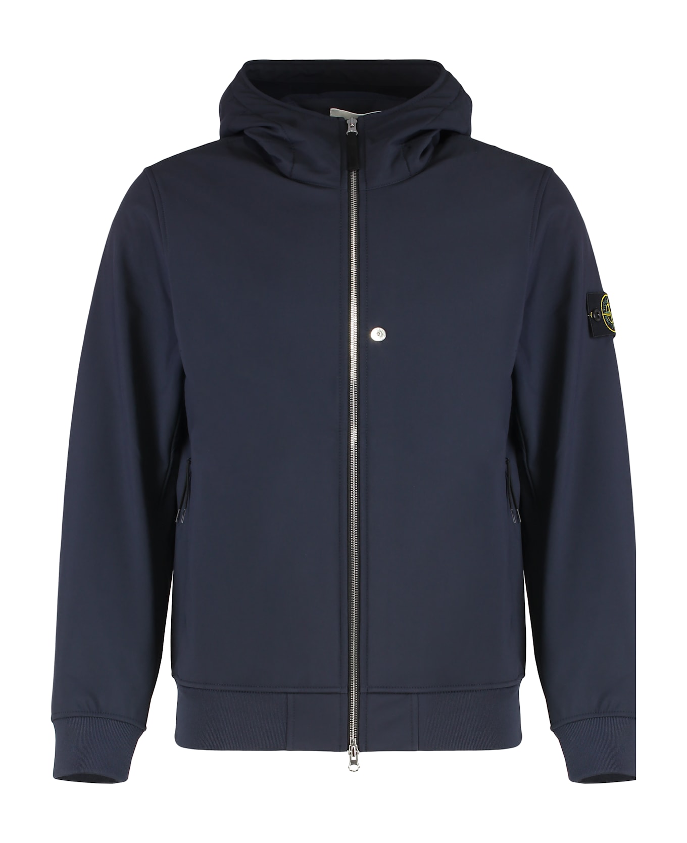 Stone Island Hooded Jacket In Technical Fabric - blue レインコート