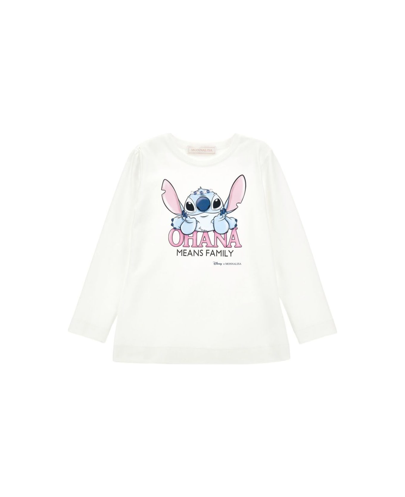 Monnalisa T-shirt St.ohana Jersey Jersey Cotone Stretch - White