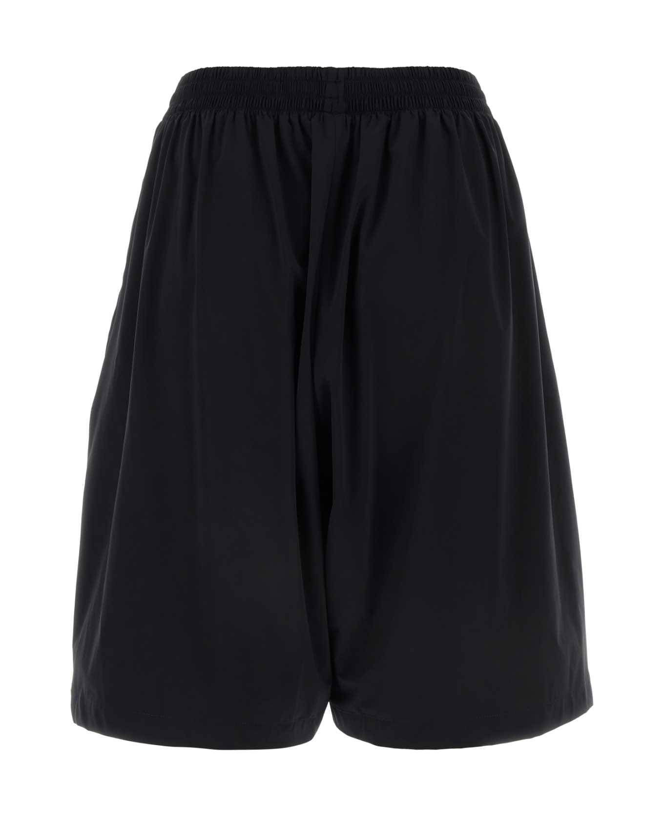 Balenciaga Black Stretch Nylon Bermuda Shorts - Black