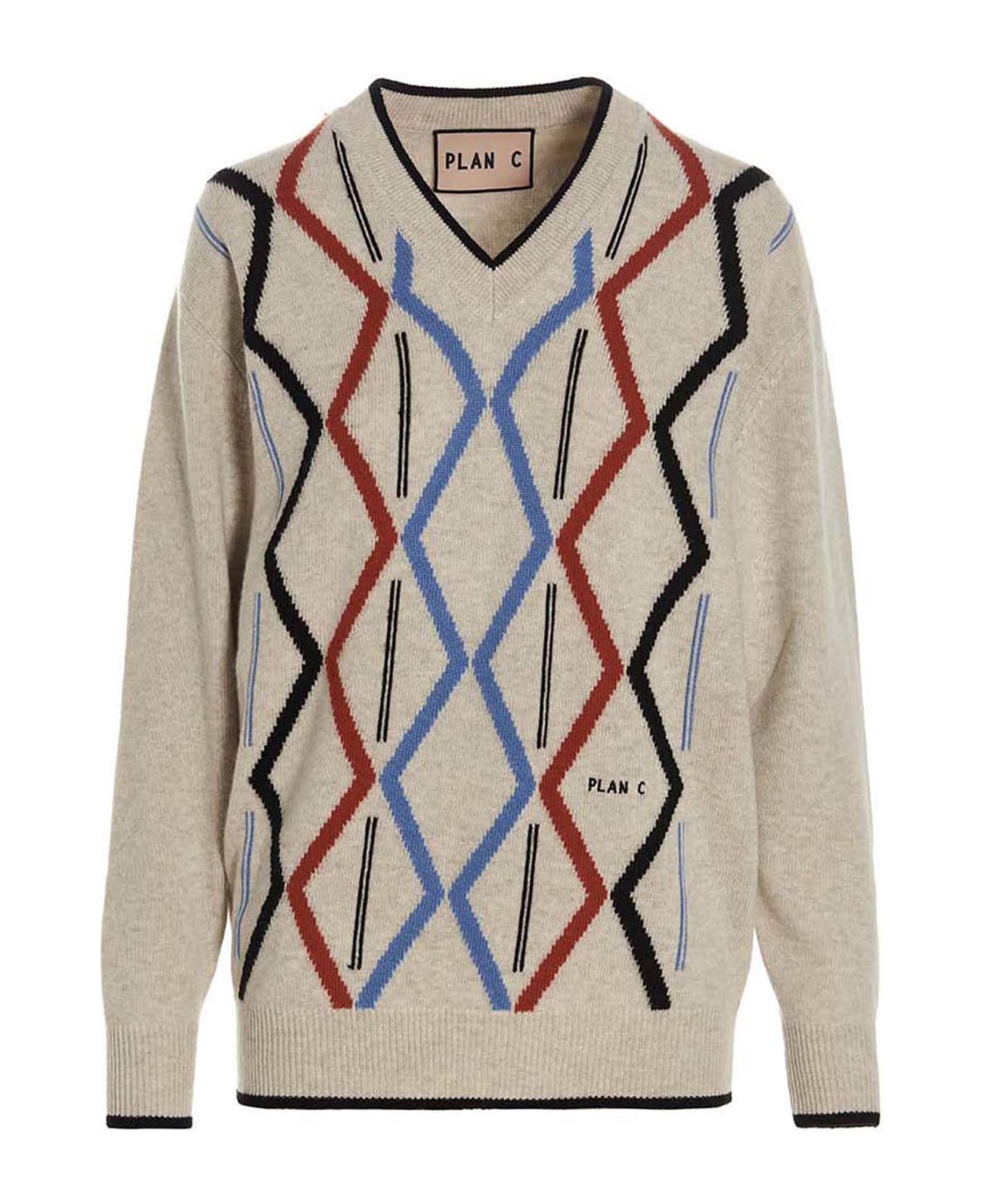 Plan C Jacquard Sweater - Multicolor ニットウェア