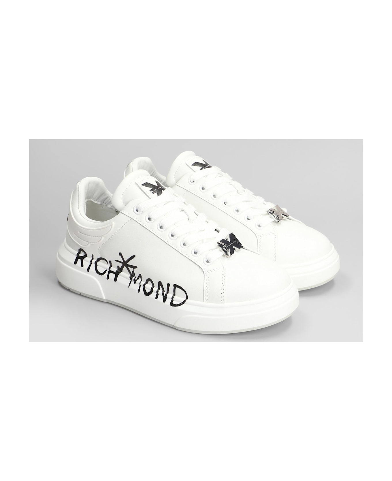 John Richmond Sneakers In White Leather - white
