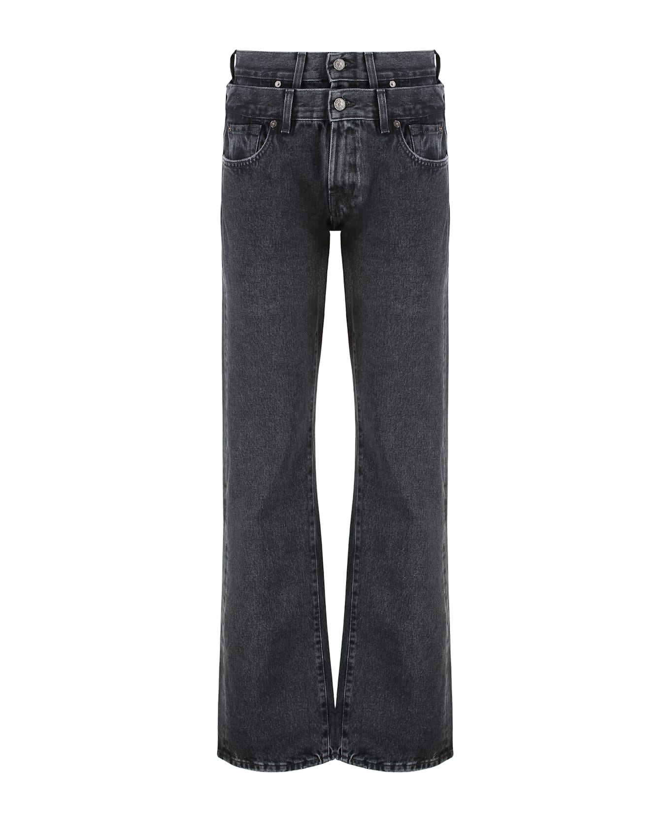 7 For All Mankind Hustle 5-pocket Straight-leg Jeans - black