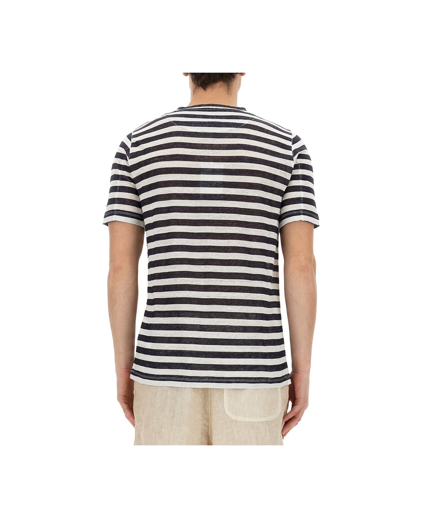 120% Lino Striped T-shirt - MULTICOLOUR