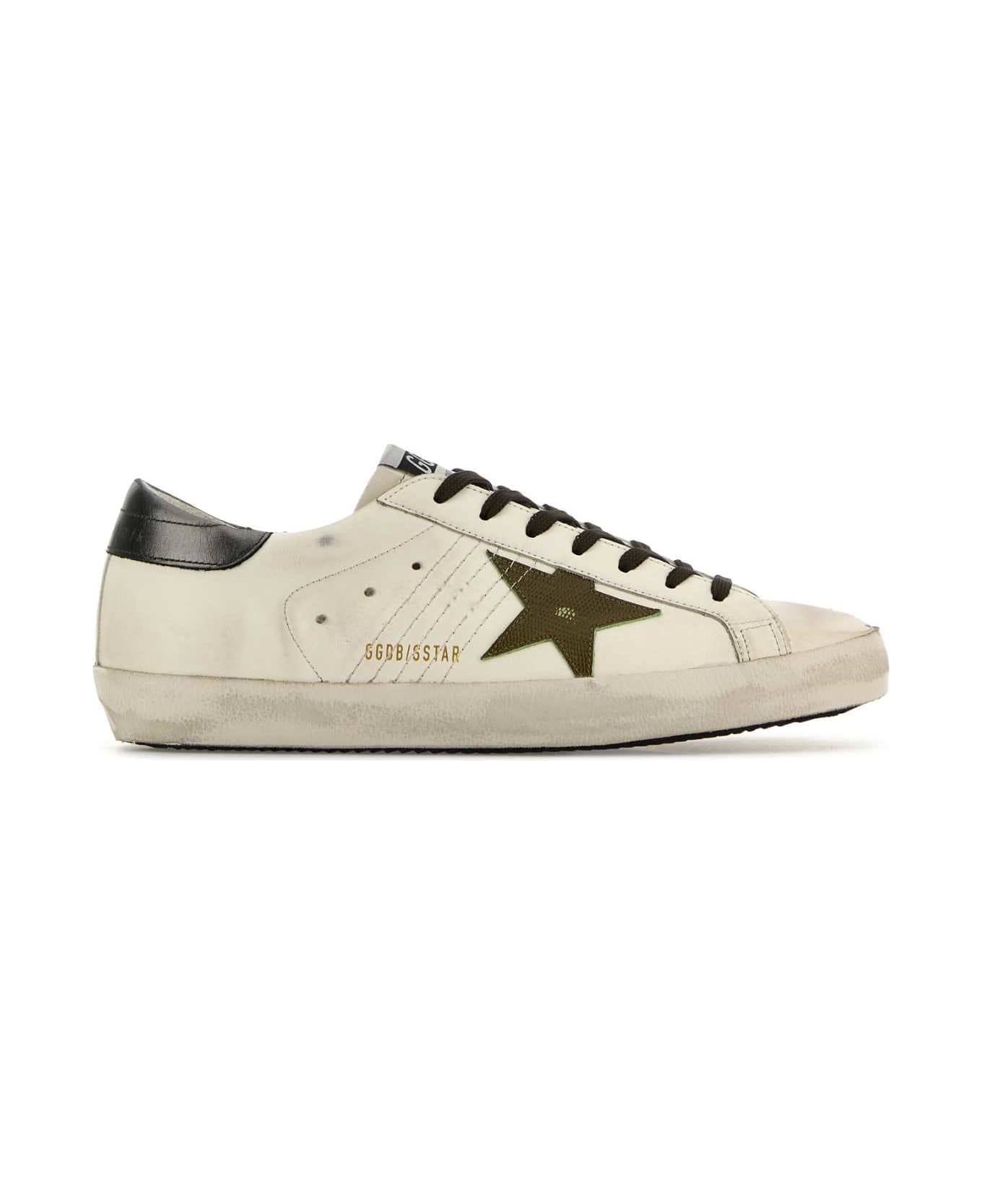 Golden Goose Ivory Leather Super Star Classic Sneakers - WHITEGREENANTARCITE83112