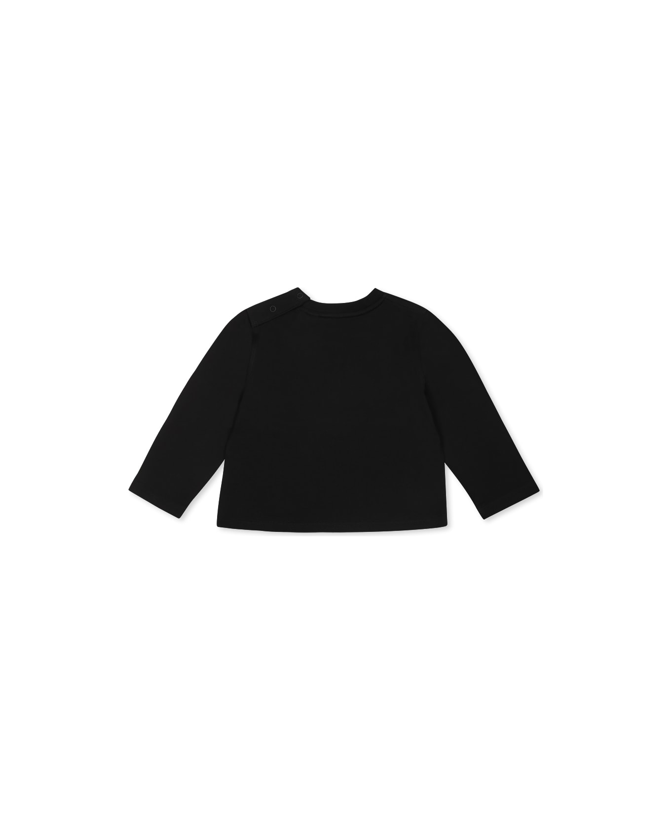 Burberry Black T-shirt For Baby Boy With Logo Patch - Black