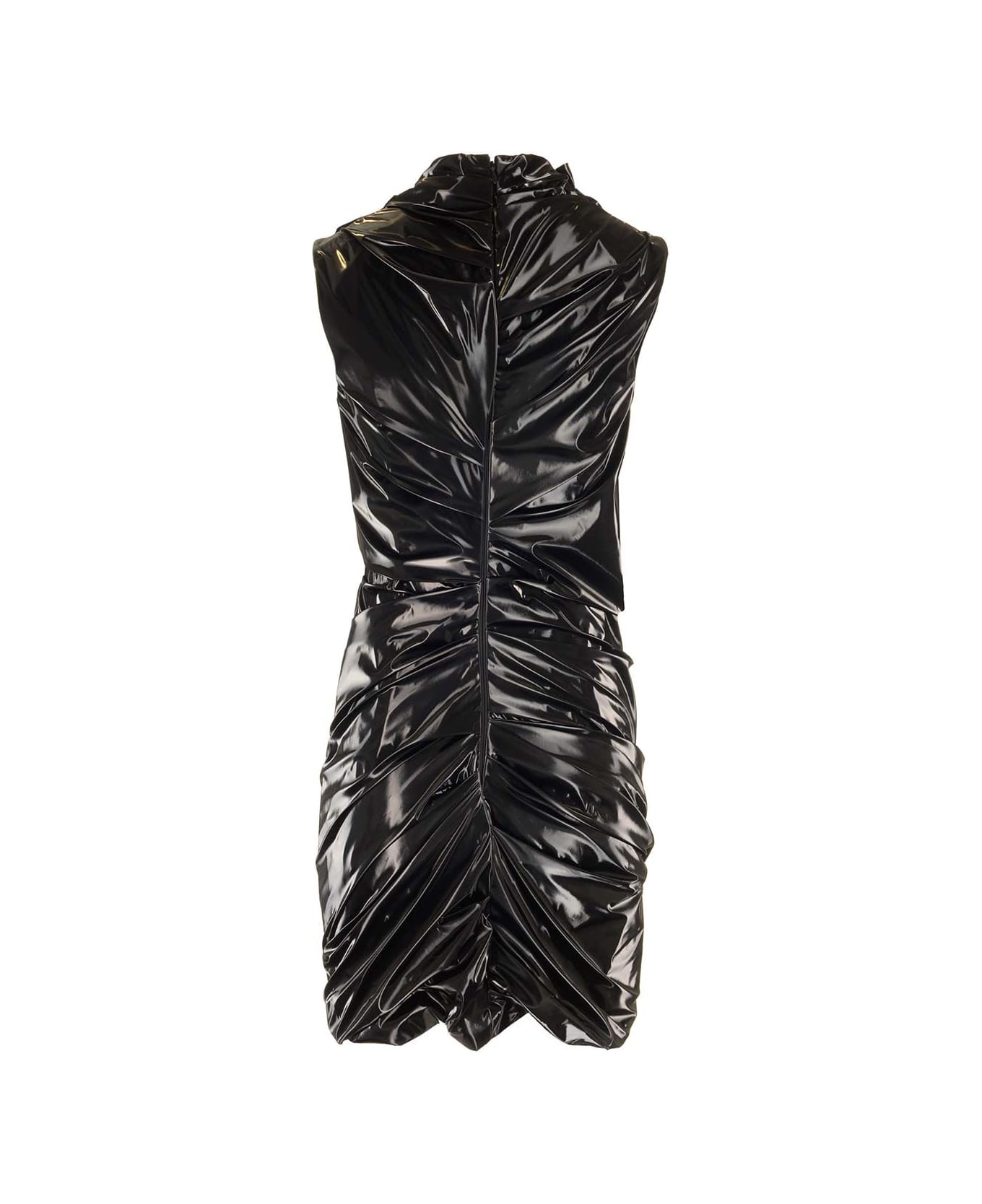 Alexander McQueen Laminated Stretch Jersey Dress - Black