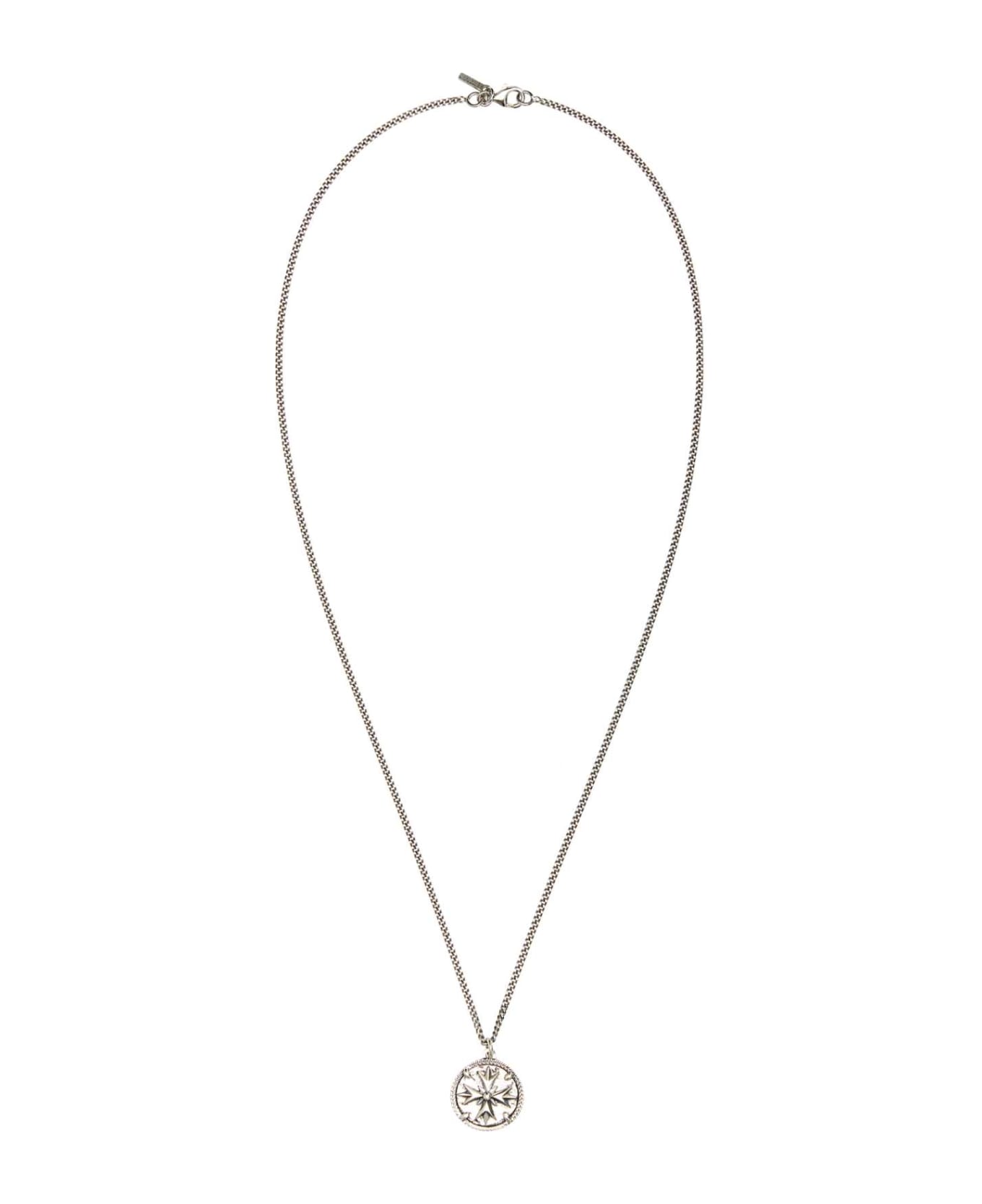 Emanuele Bicocchi 925 Silver Moneta Crest Necklace - SILVER