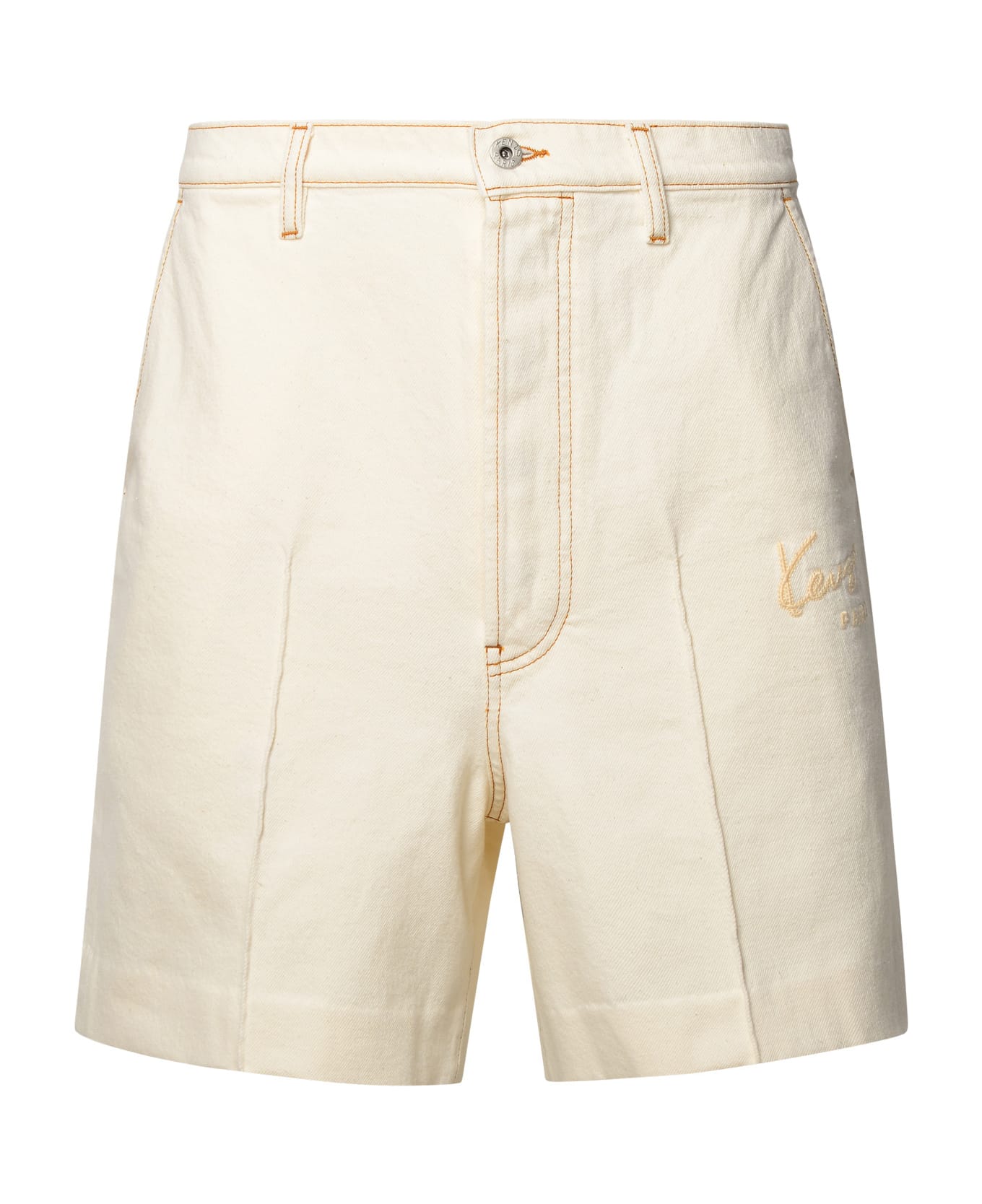 Kenzo Beige Cotton Blend Bermuda Shorts - Beige