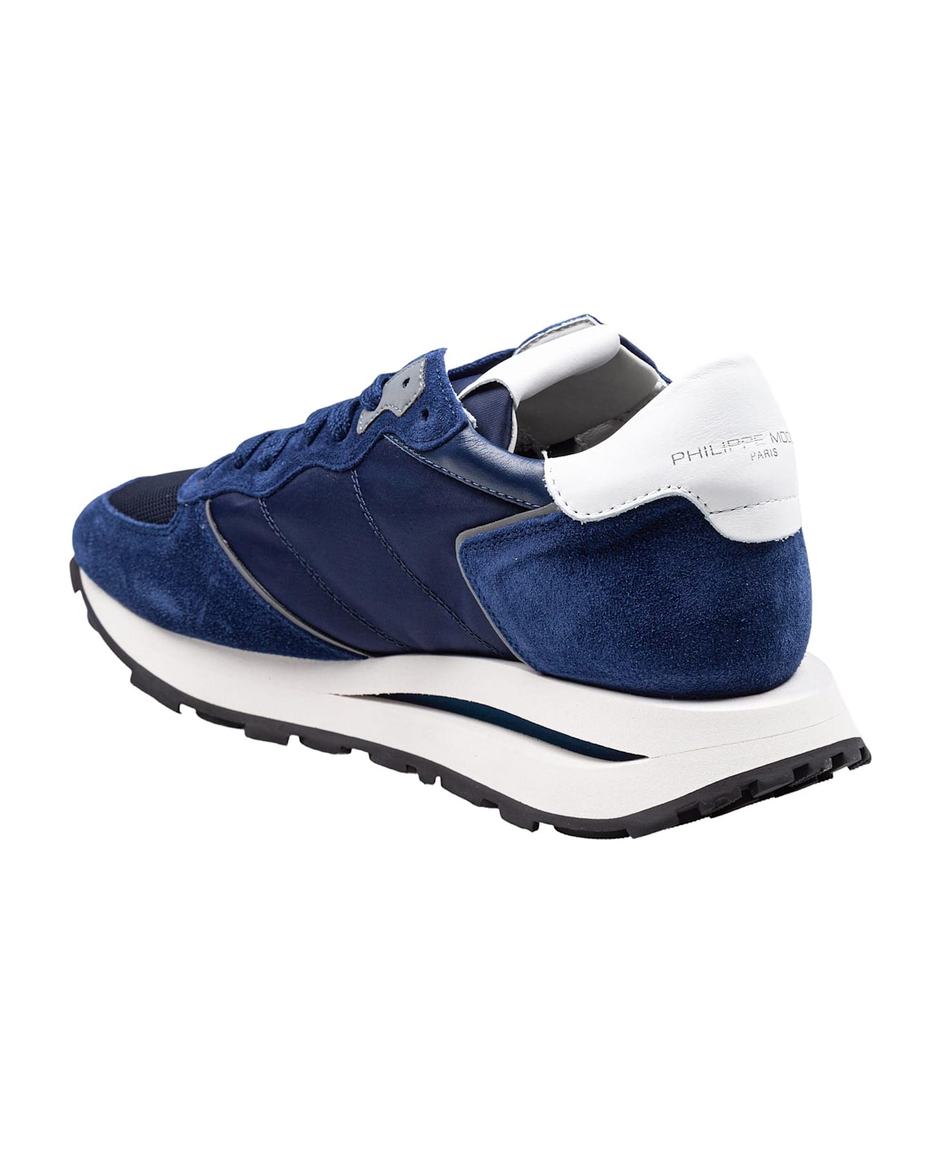 Philippe Model Sneakers Tropez In Tessuto Tecnico E Suede Colore Blu - BLUE