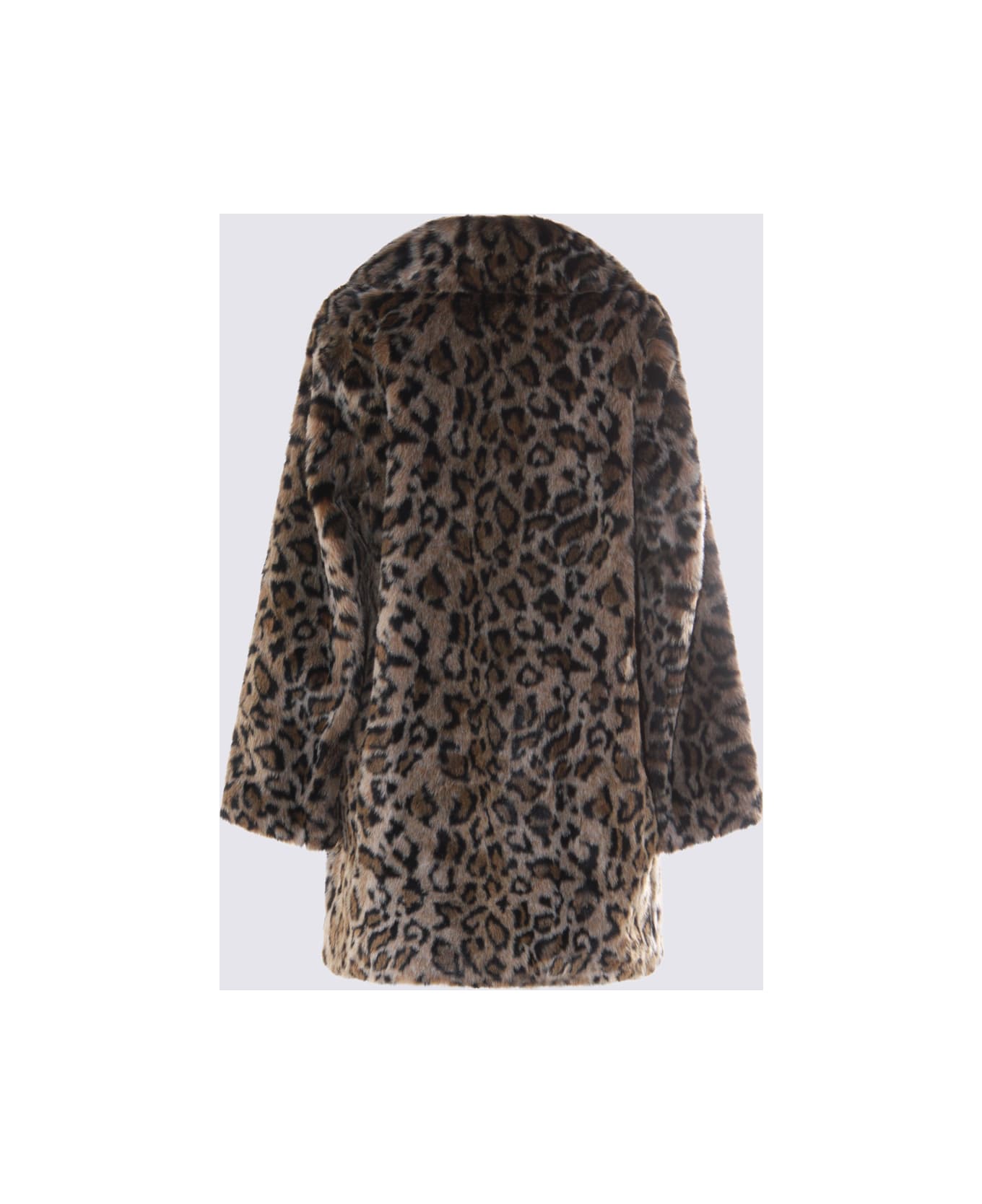 TwinSet Animal Print Coat - JACQ.ANIMALIER NERO/COFFEE