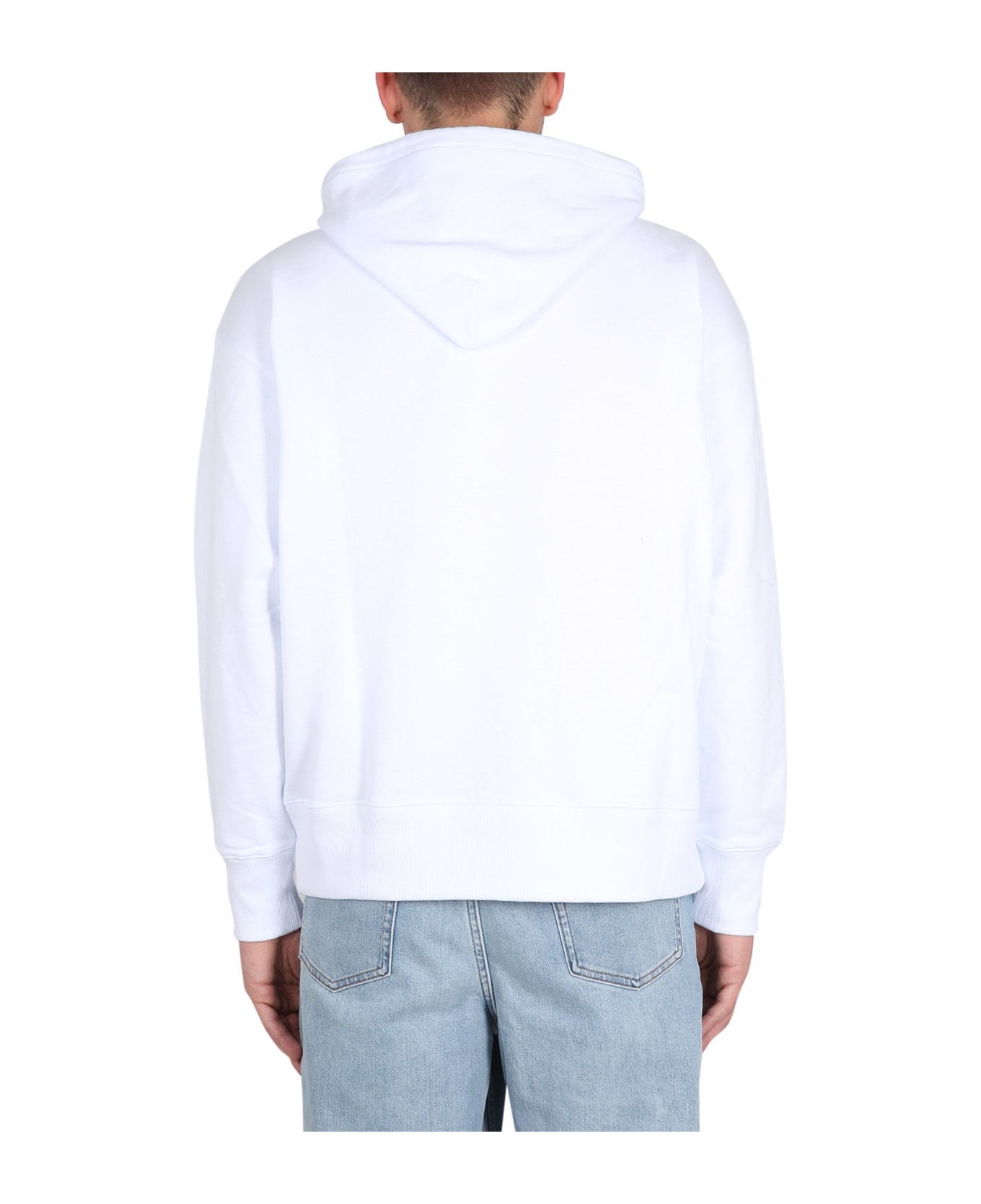 MSGM Sweatshirt With Brushed Logo - Bianco