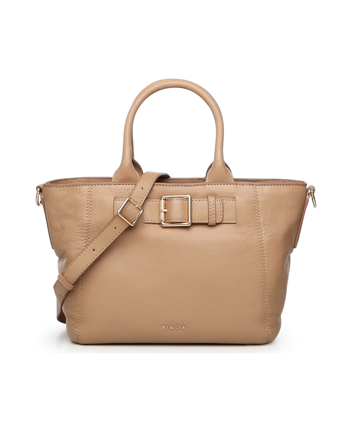 Biasia Leather Handbag - Brown