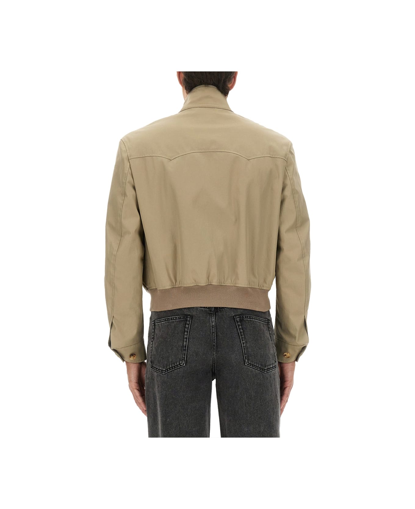 Alexander McQueen Harrington Cropped Jacket - BEIGE