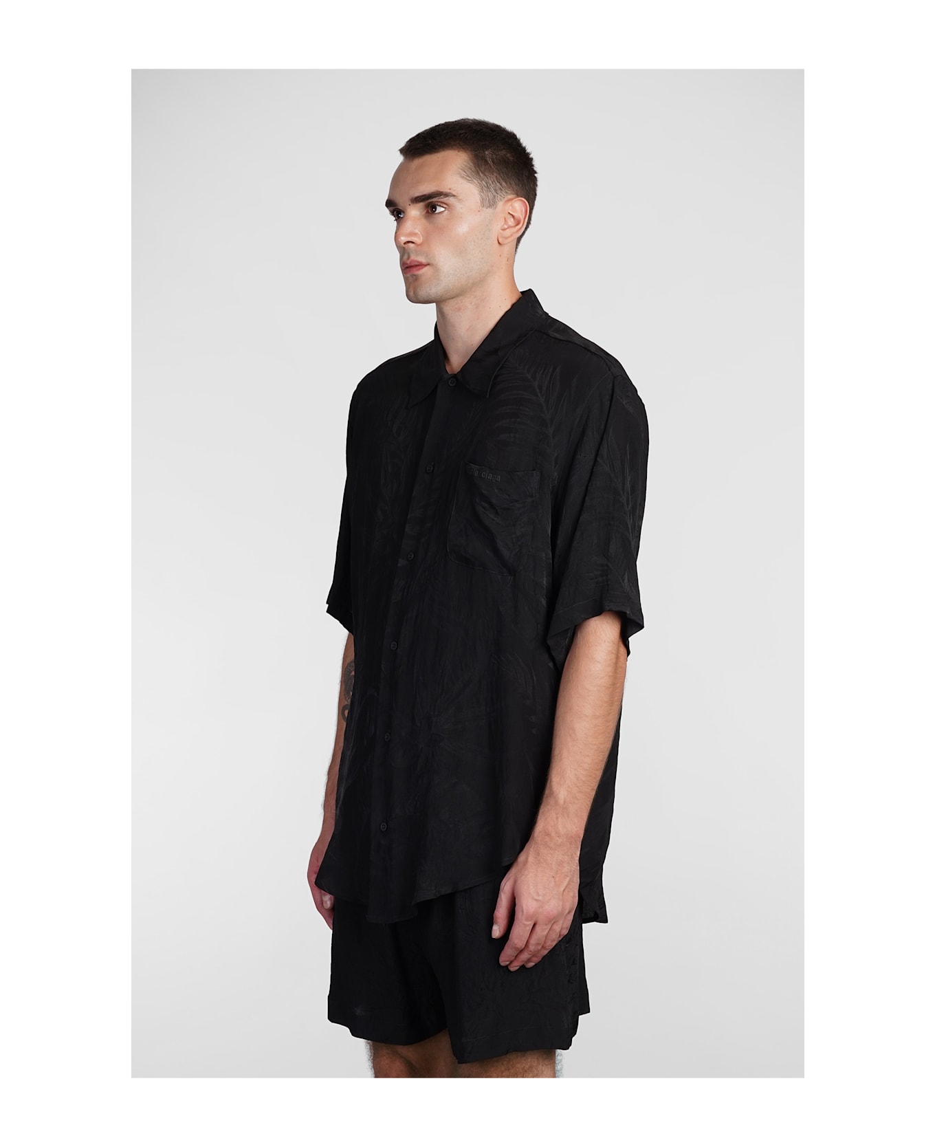 Balenciaga Shirt In Black Silk - black