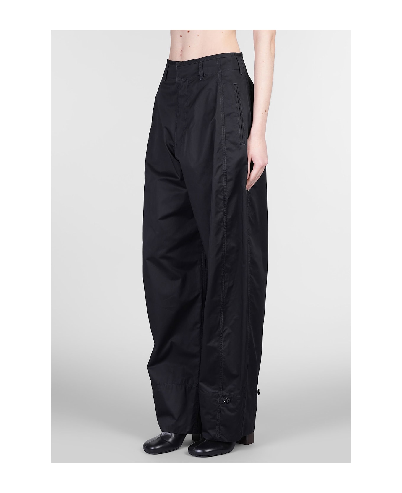 Lemaire Pants In Black Cotton - black