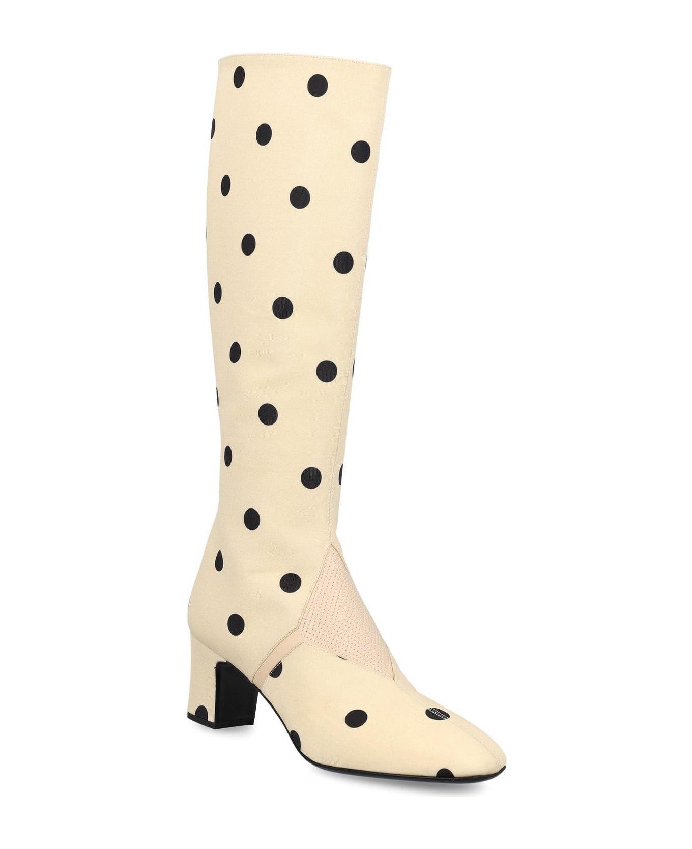 Valentino Garavani Equivoque Polka Dot Printed Boots - NEUTRALS/BLACK