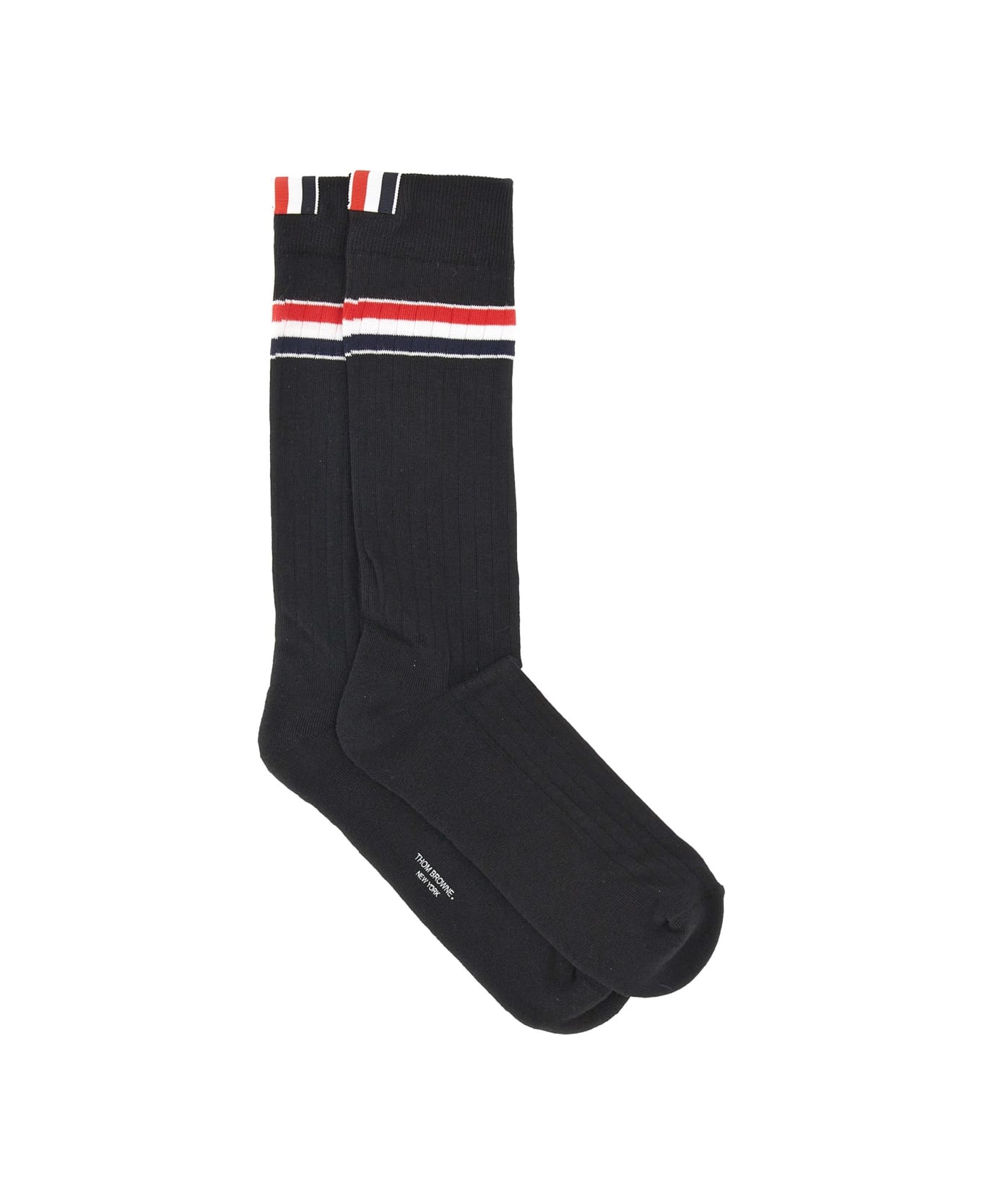 Thom Browne Striped Socks - BLACK