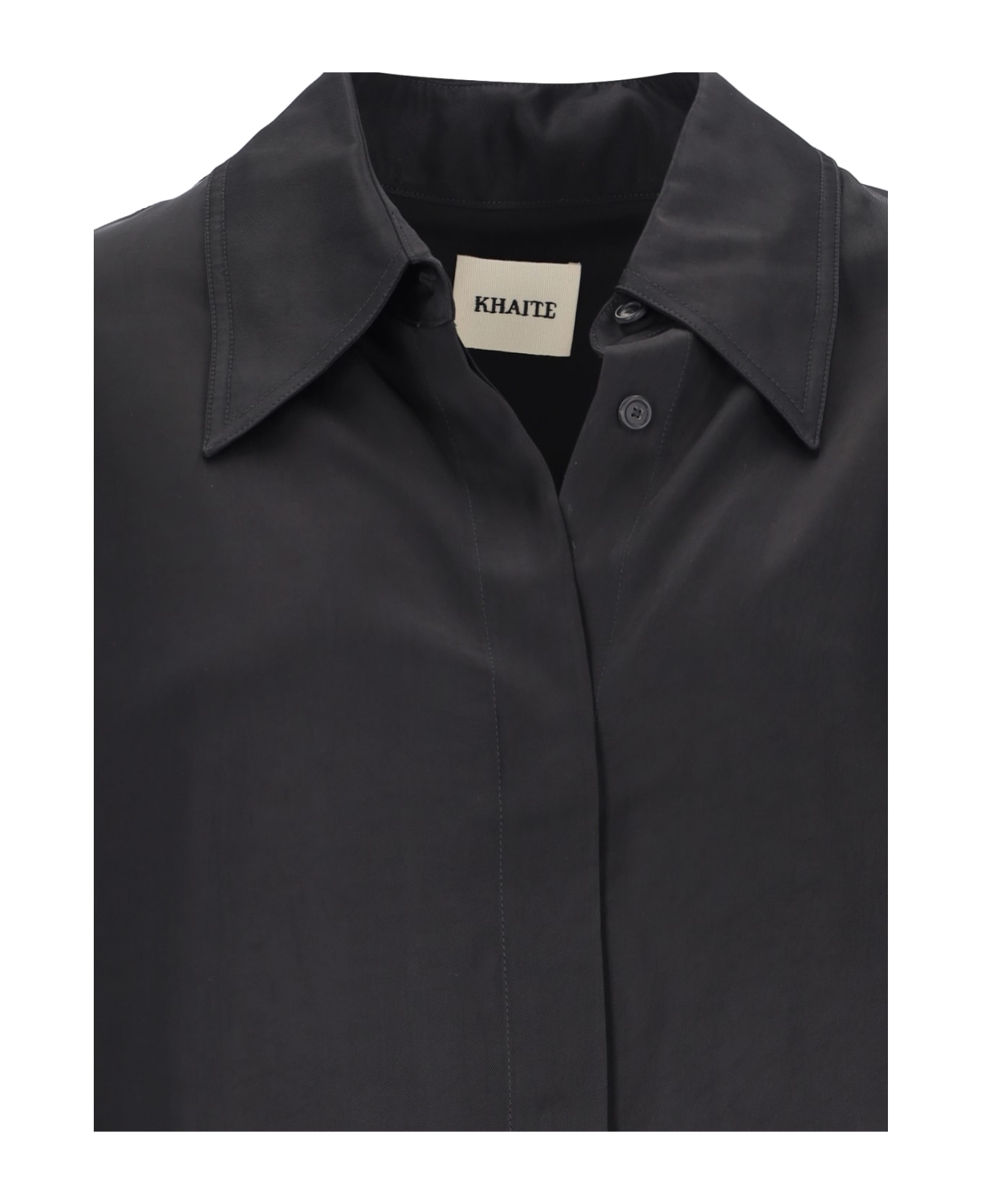 Khaite 'the Bam Top' Pleated Shirt - Black  