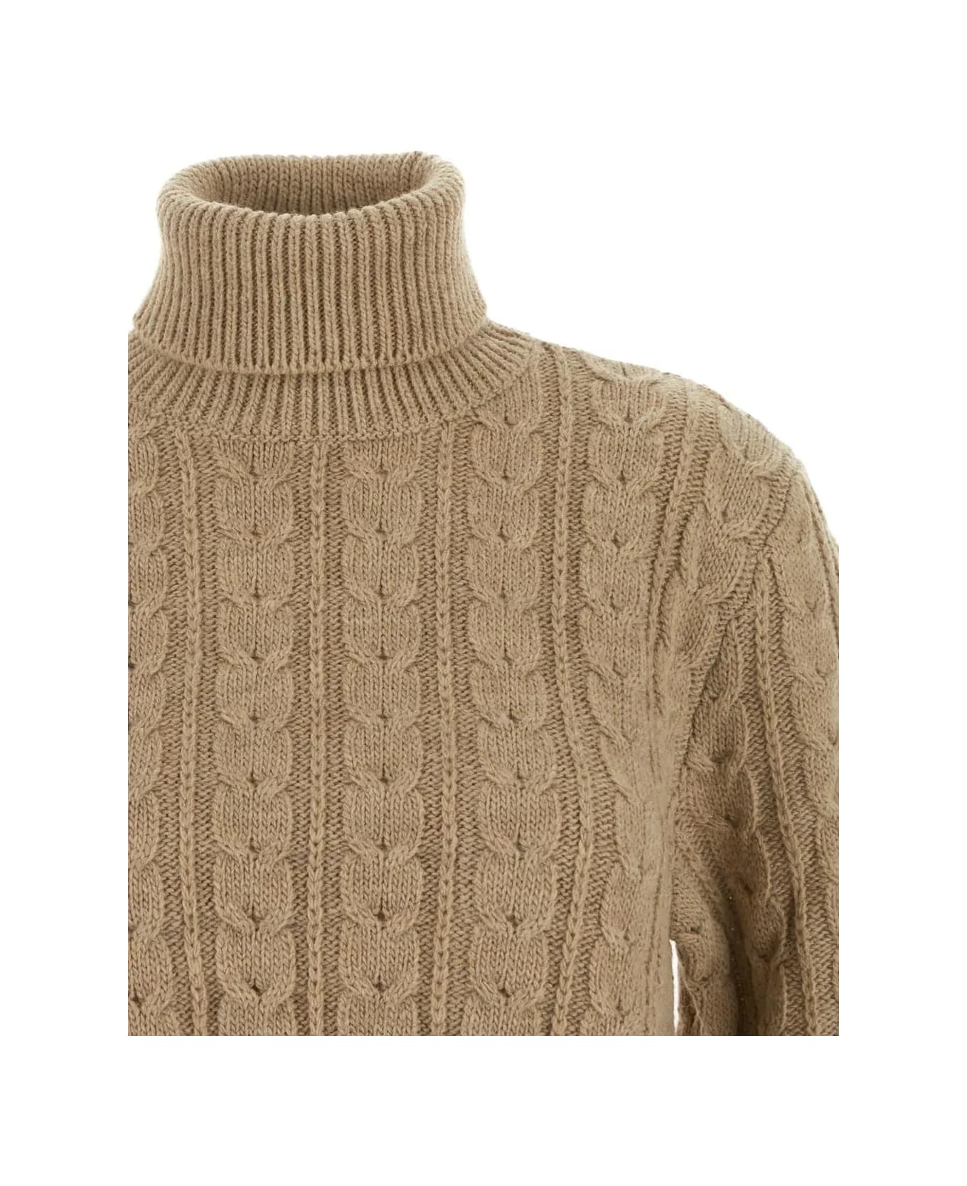 Maison Margiela Wool Blend Turtleneck Sweater - Beige