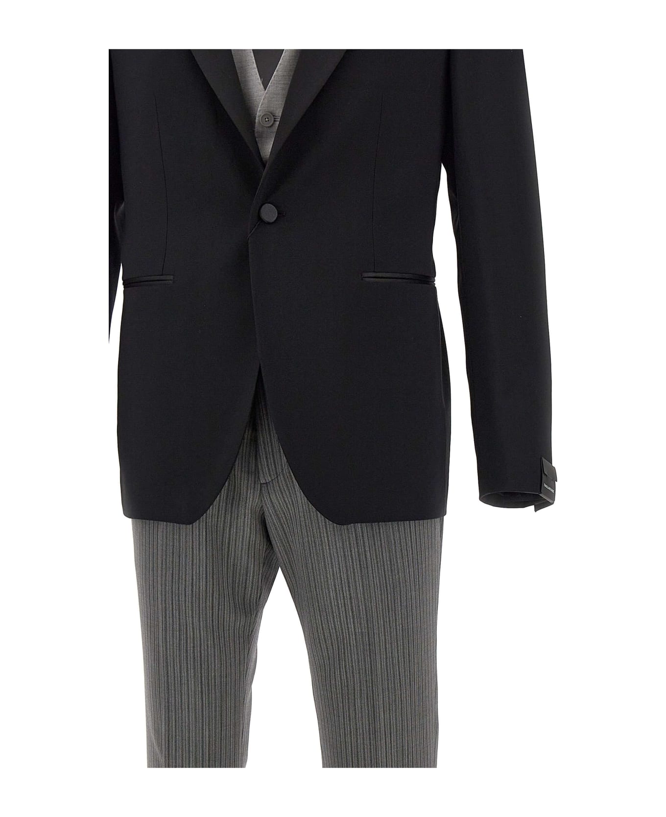 Tagliatore Three-piece Suit - BLACK/grey