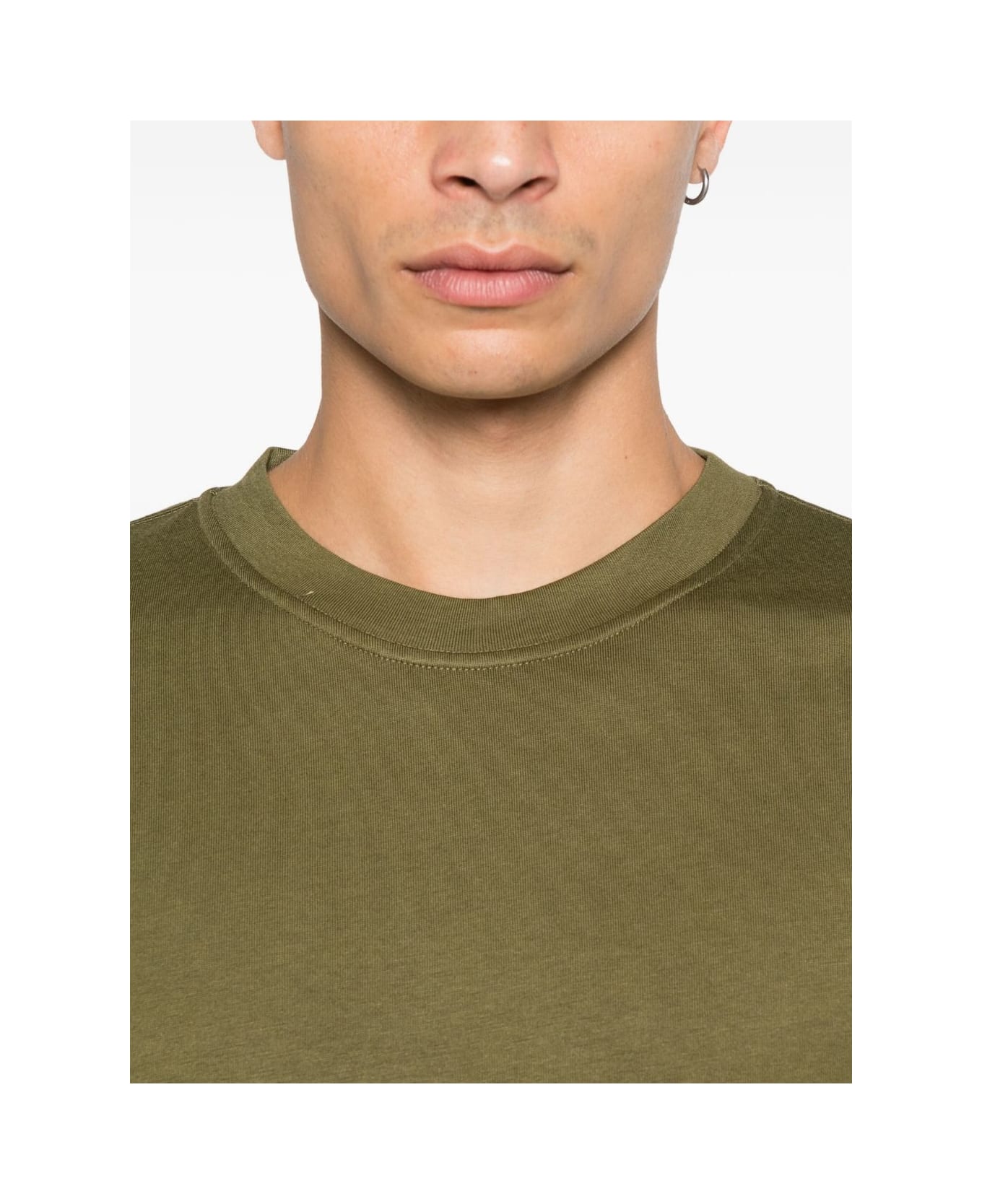 Paolo Pecora Green Long-sleeved Modal Crew-neck Knit T-shirt - Green