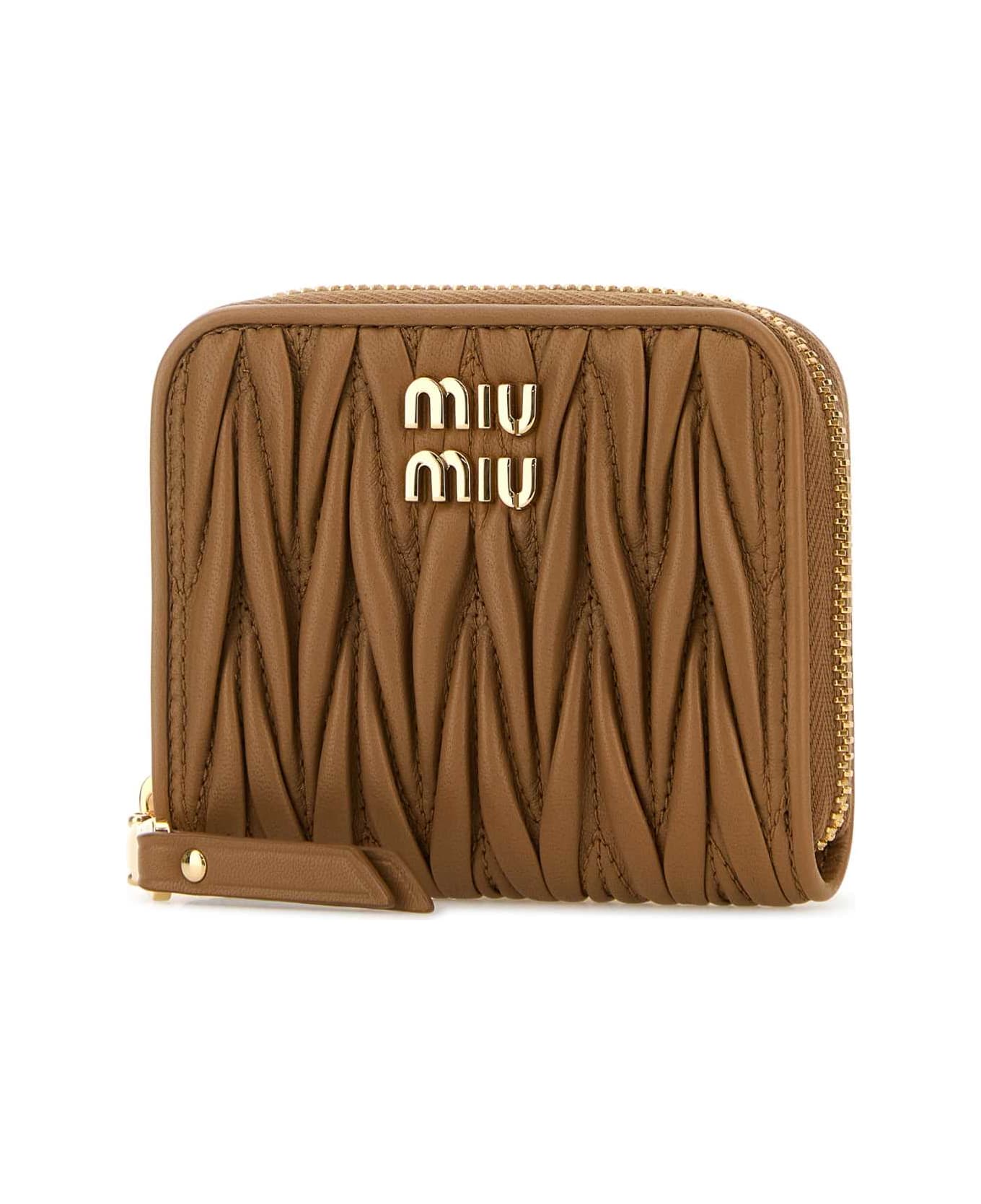 Miu Miu Camel Leather Coin Purse - CARAMEL