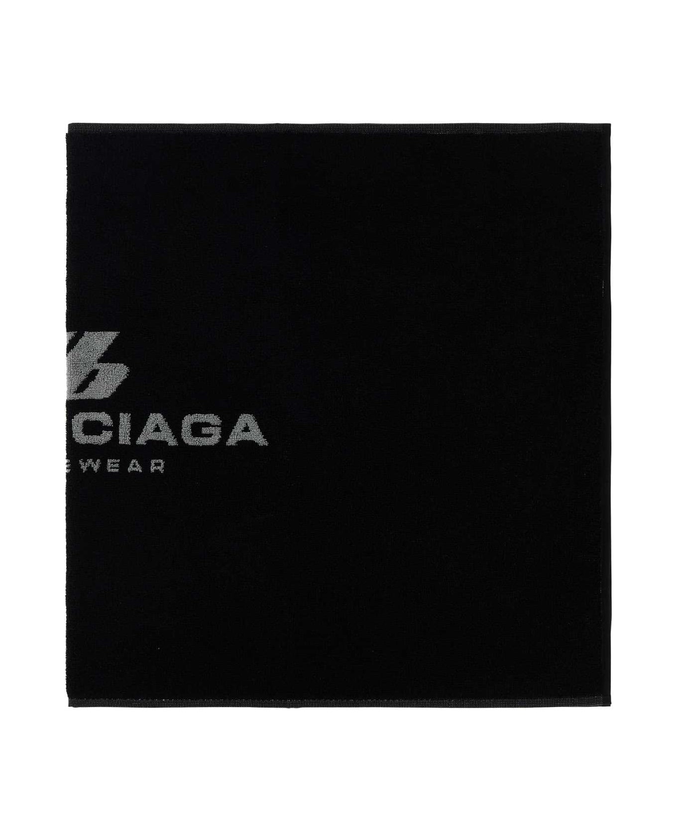 Balenciaga Black Terry Fabric Towel - BLACKGREY