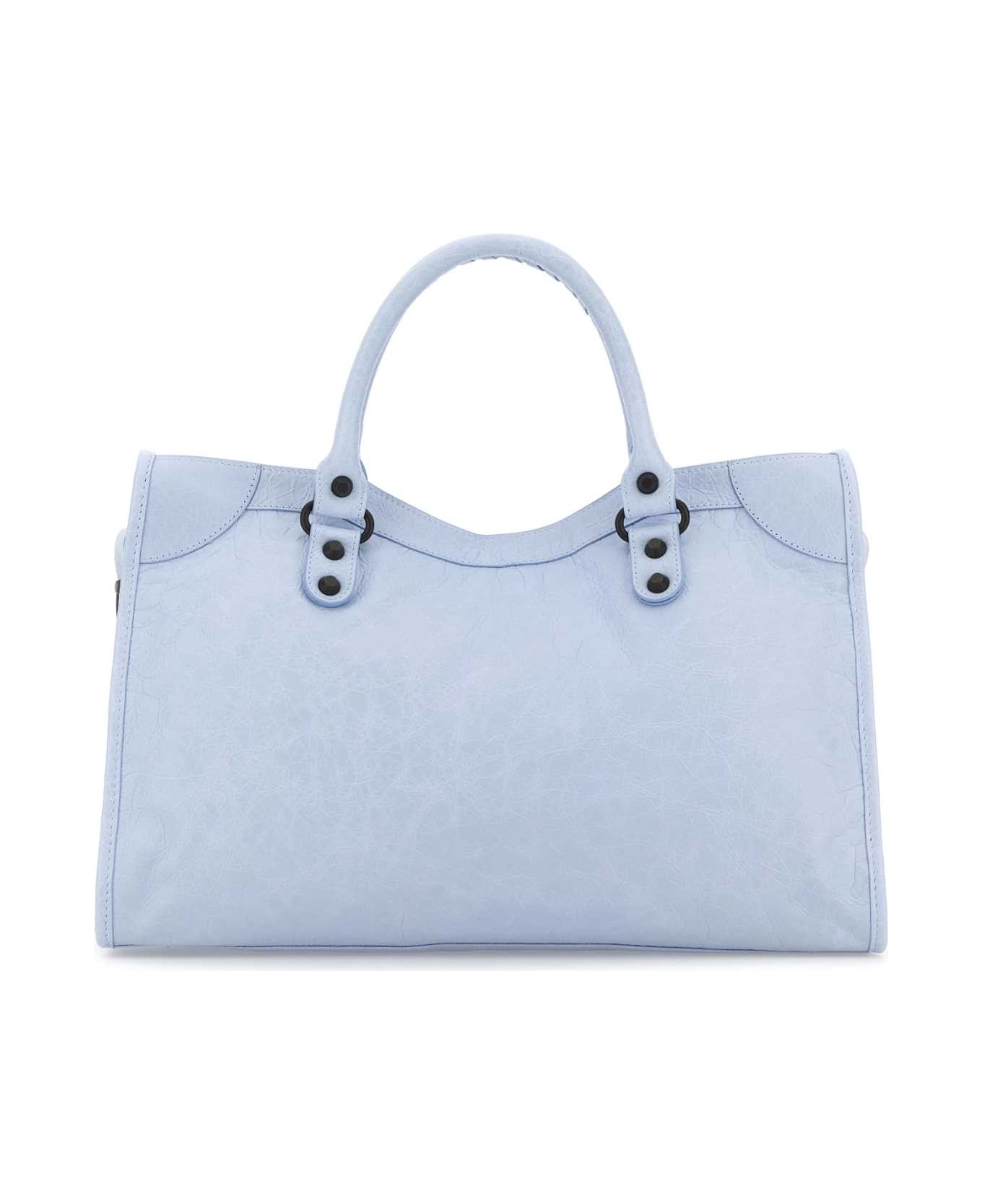 Balenciaga Light Blue Leather Medium Le City Handbag - CLOUDY BLUE