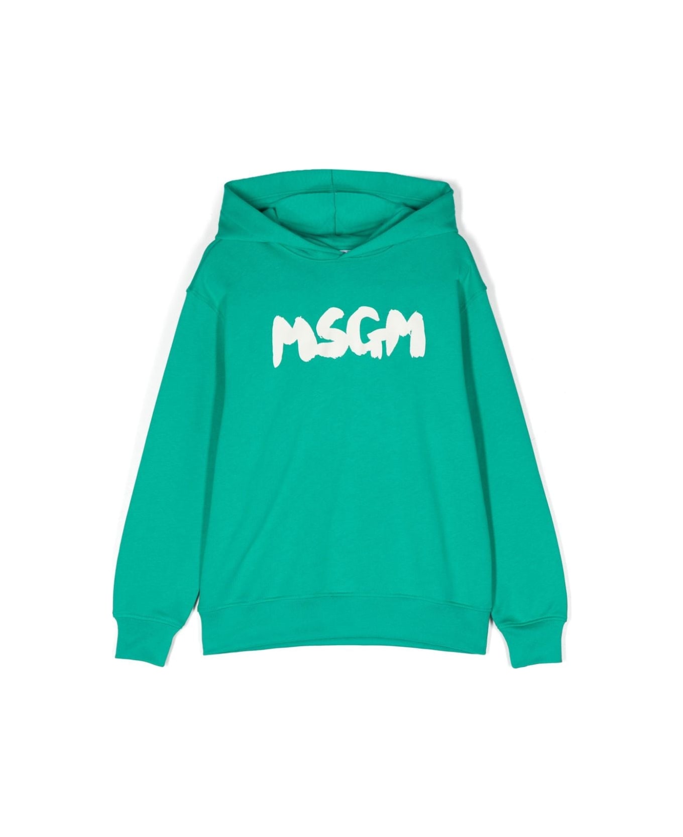 MSGM Felpa Con Stampa - Green